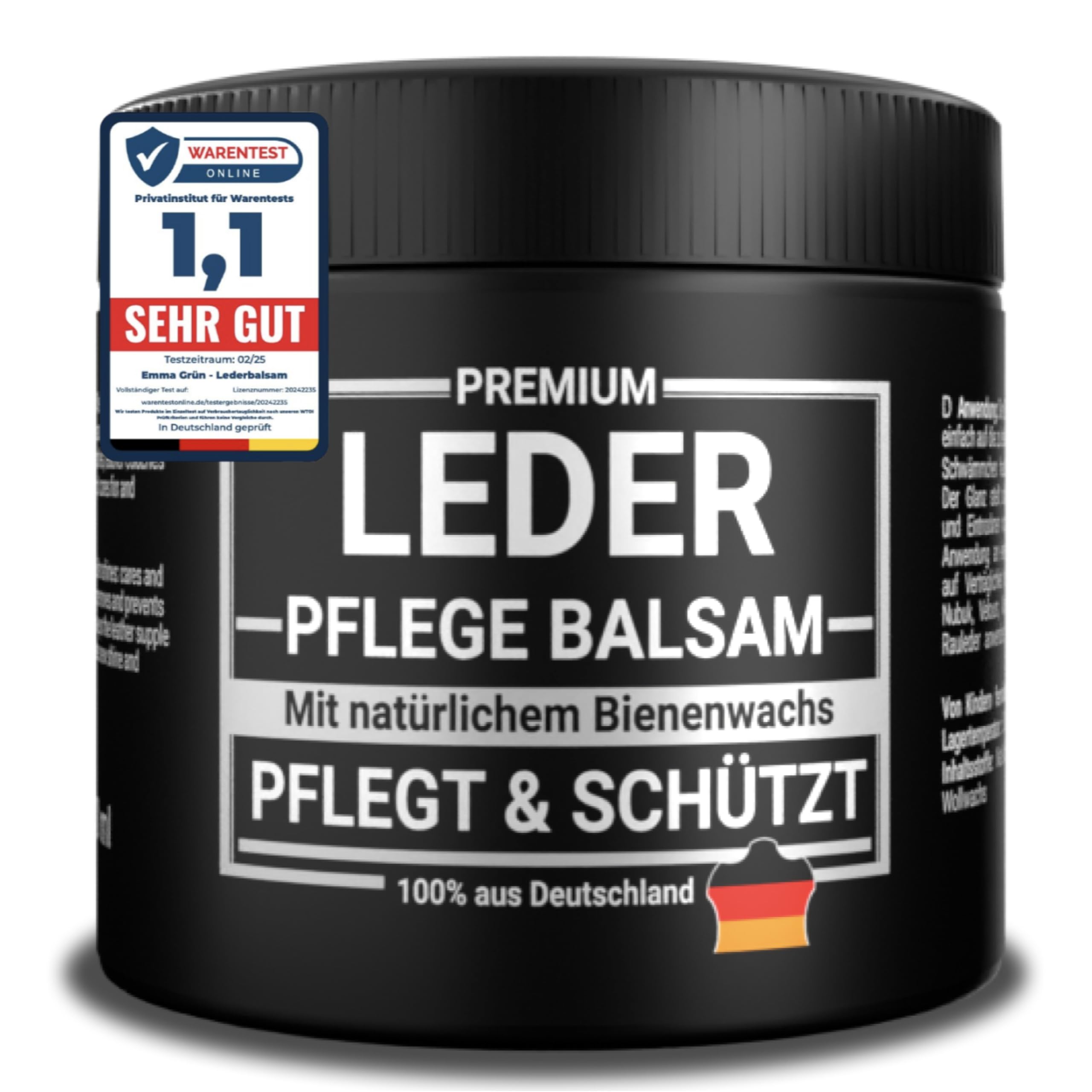 Emma Grün® Lederbalsam Lederfett Farblos 500ml [AUS BIENENWACHS] 🐝 - Lederpflege für Schuhe, Jacken, Taschen & Sattel Angebot bei HelloDeals