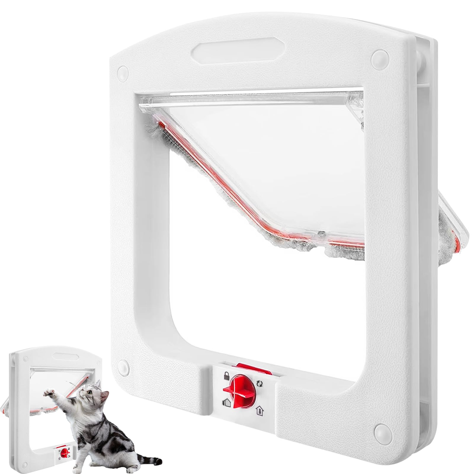 🐱🚪 Mritrit Katzentür: Katzenklappe mit 4 Wege Schloss 22×20×3cm 🚪🐾 Angebot bei HelloDeals