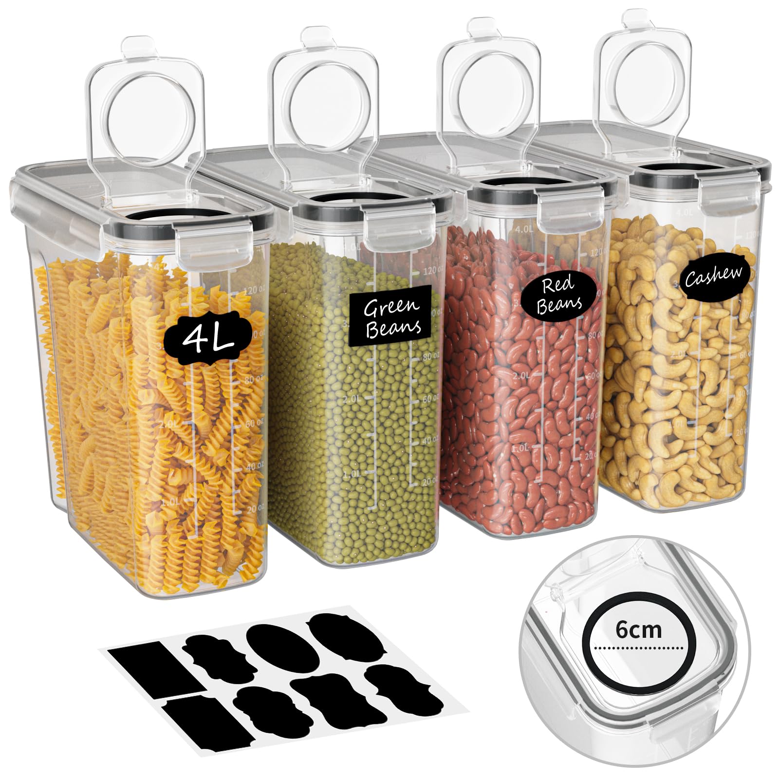 🌽 4L Vorratsdosen Luftdicht 4er Set für die Küche 🍚 Angebot bei HelloDeals