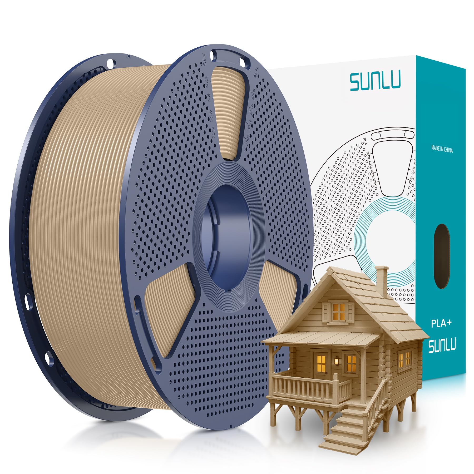SUNLU PLA+ Filament 1.75mm Holzfarbe 1KG 3D Druck PLA+ Filament Angebot bei HelloDeals