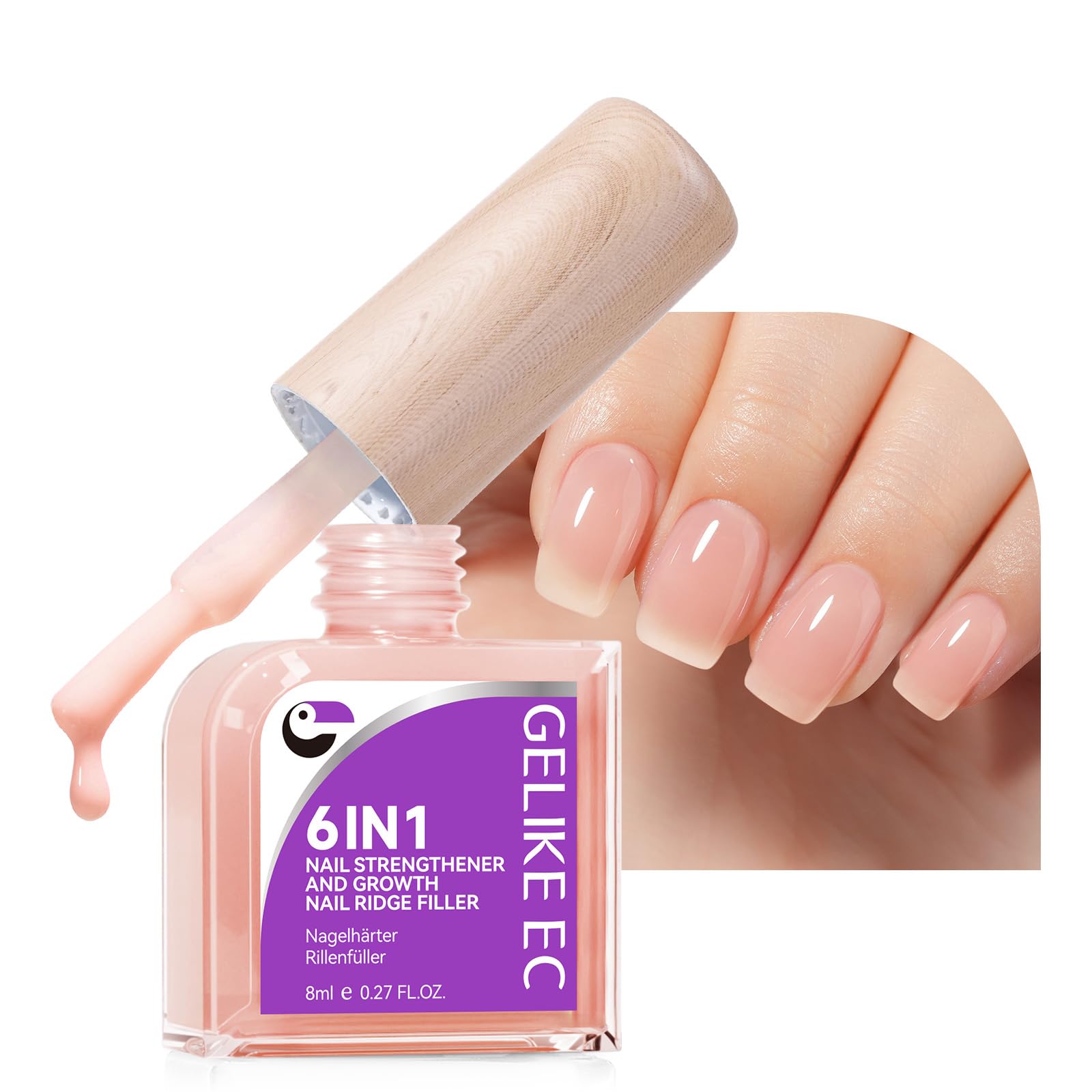 đ Gelike ec NagelhĂ€rter Wachstums Nagel RillenfĂŒller: 6 in 1 Nudepink NagelverstĂ€rker Reparatur đ Angebot bei HelloDeals
