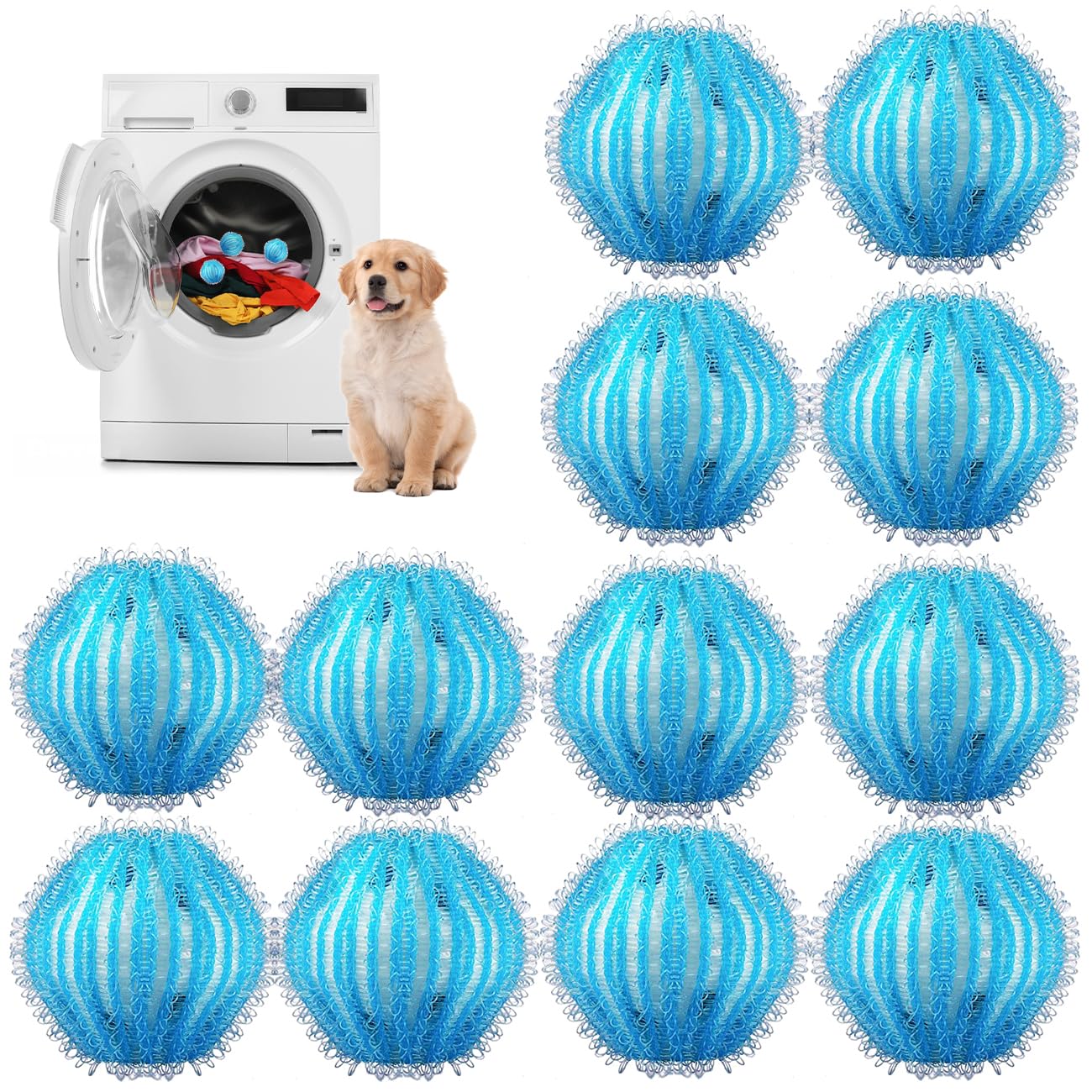 🐾🧼 12 Stücke Sicherer Tierhaarentferner Waschmaschine - Effektive Fusselentfernung! Angebot bei HelloDeals
