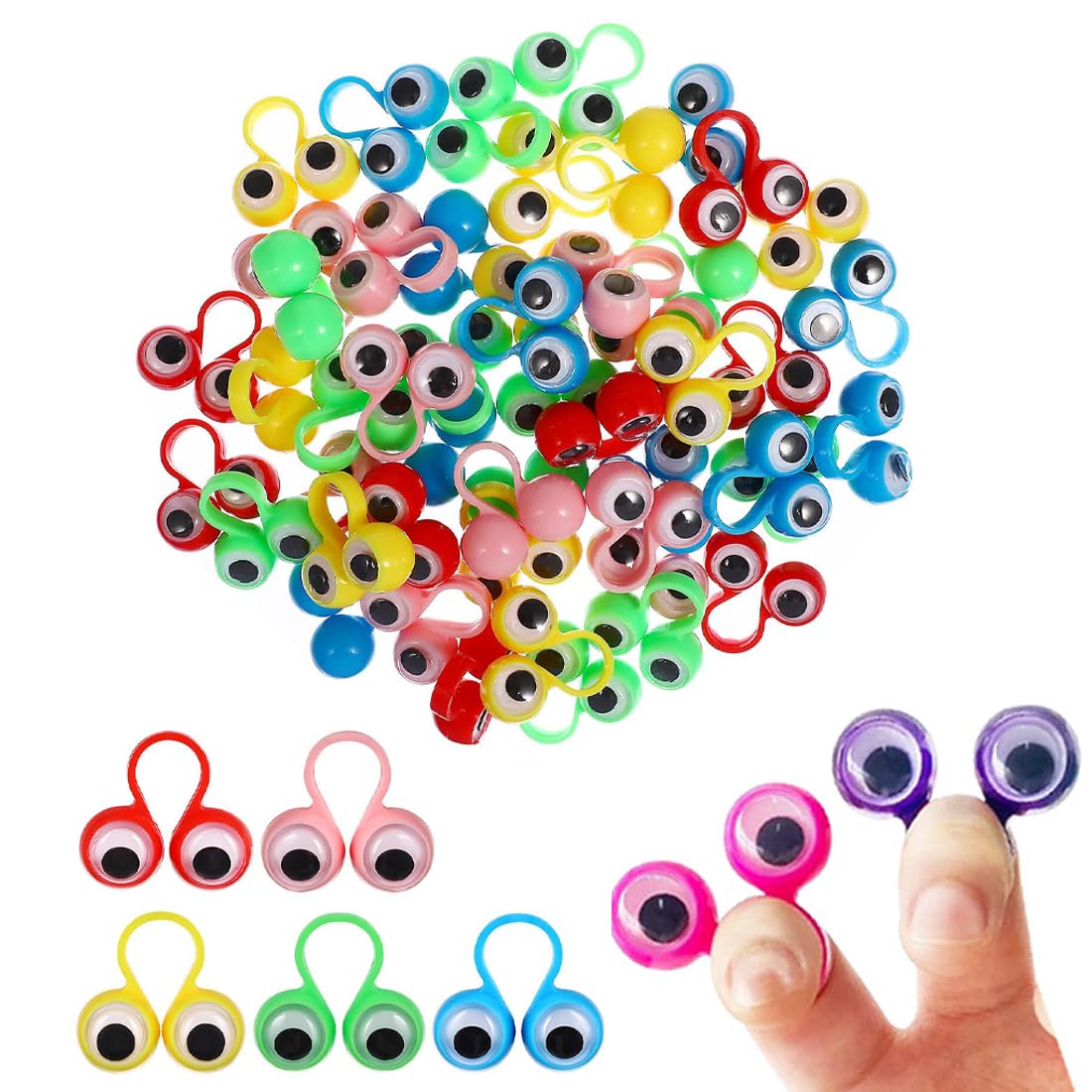 👁️🖐️ OUDQFCJ Auge Finger Spielzeug - 30pcs Augapfel Finger Puppet Ringe Angebot bei HelloDeals