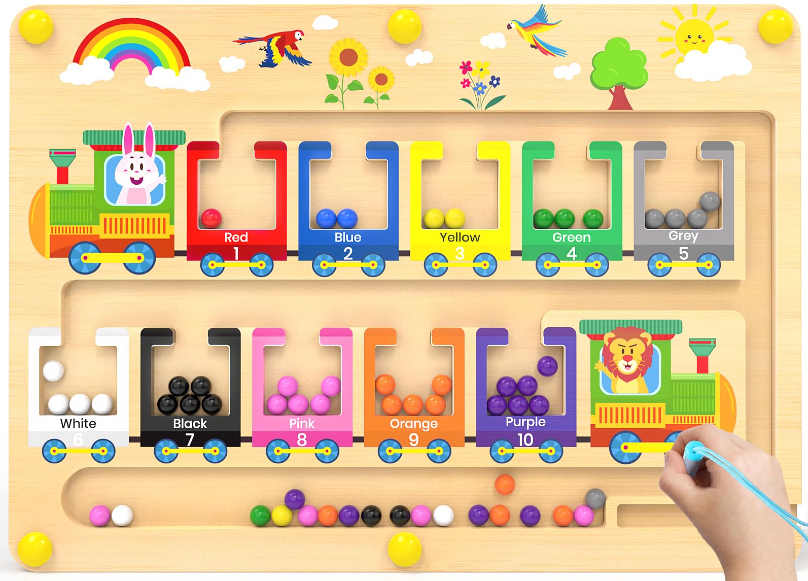 🚂 Dusor Montessori Spielzeug ab 2-3 Jahre, Magnetspiel Labyrinth 🌈 Spiele Spielzeug ab 2-3 Jahre Mädchen Jungen Angebot bei HelloDeals