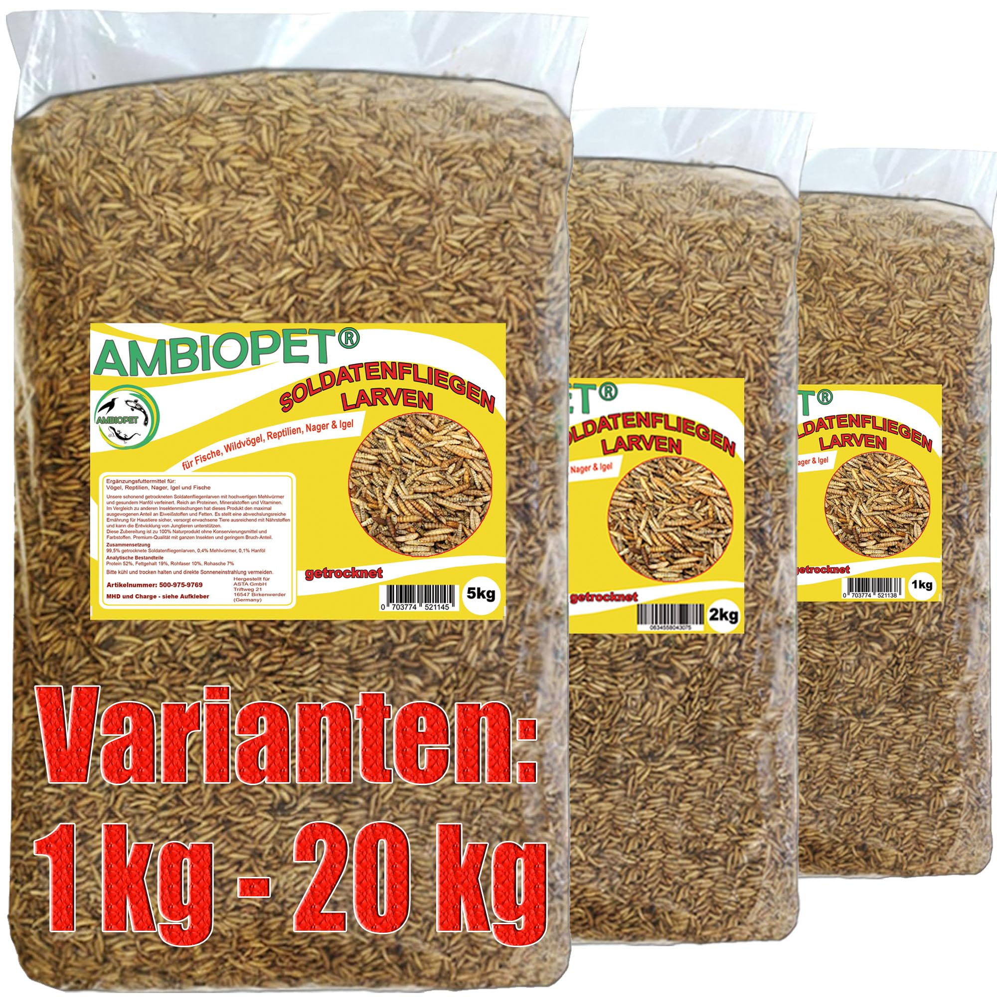 🦗 Ambiopet Soldatenfliegenlarven (Hermetia) getrocknet 5kg Packung 🐛 Angebot bei HelloDeals