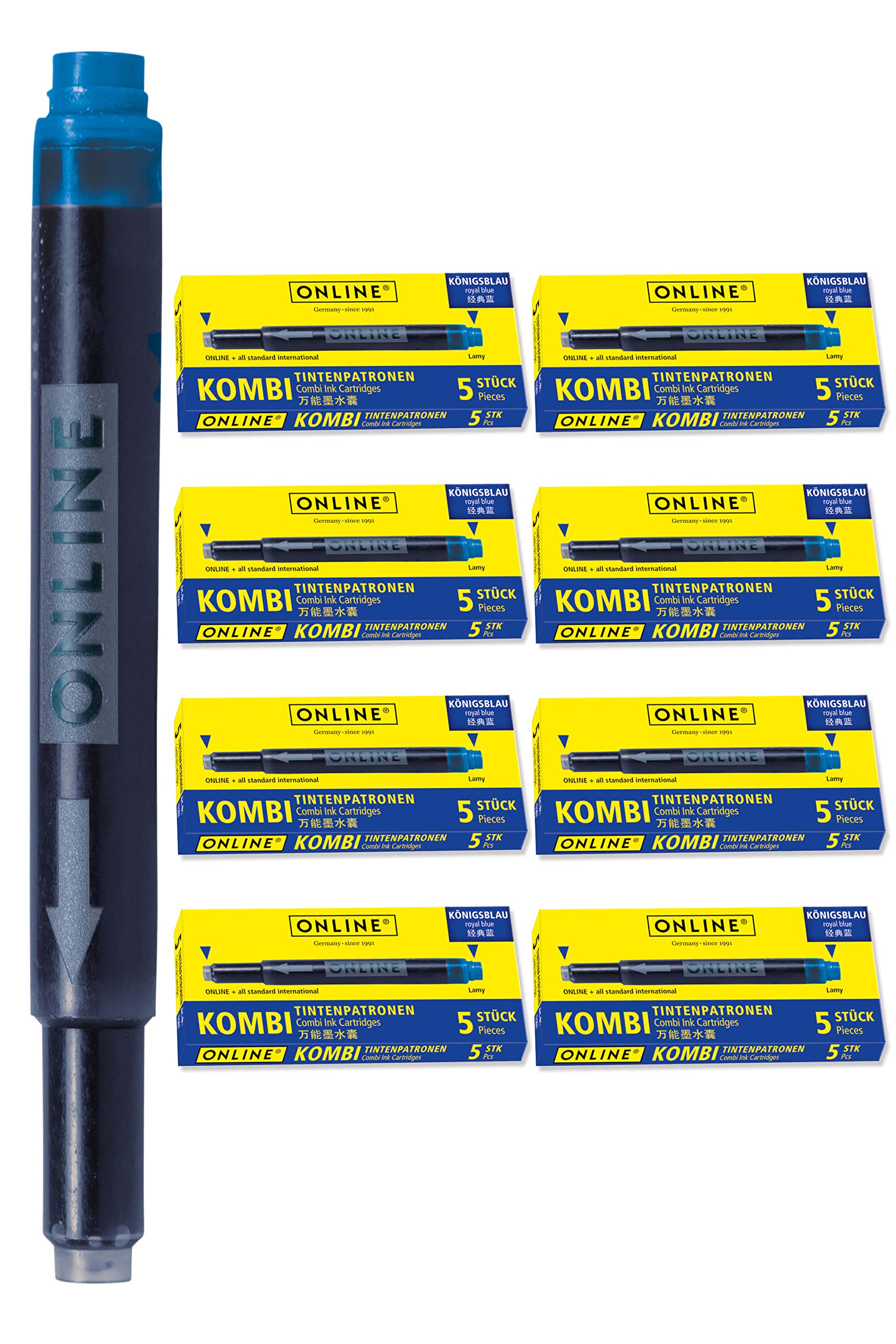 🖋️ ONLINE 40x kompatible LAMY Patronen blau - Vorteilspack königsblau Blau 40 Tintenpatronen 🖋️ Angebot bei HelloDeals