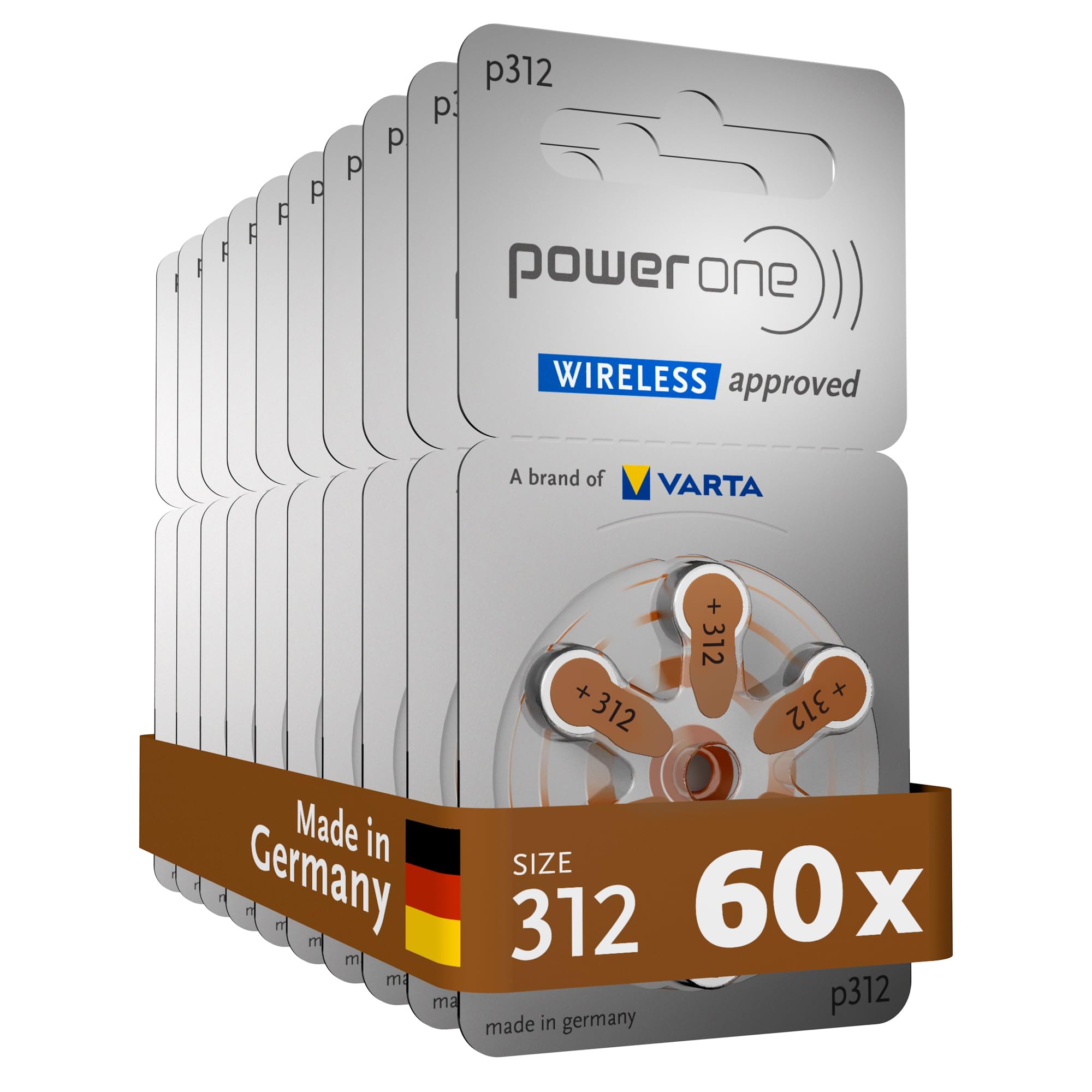 🔋 Power one Hörgerätebatterien Typ 312 braun | 60 Stück Vorratspack 🔋 Angebot bei HelloDeals