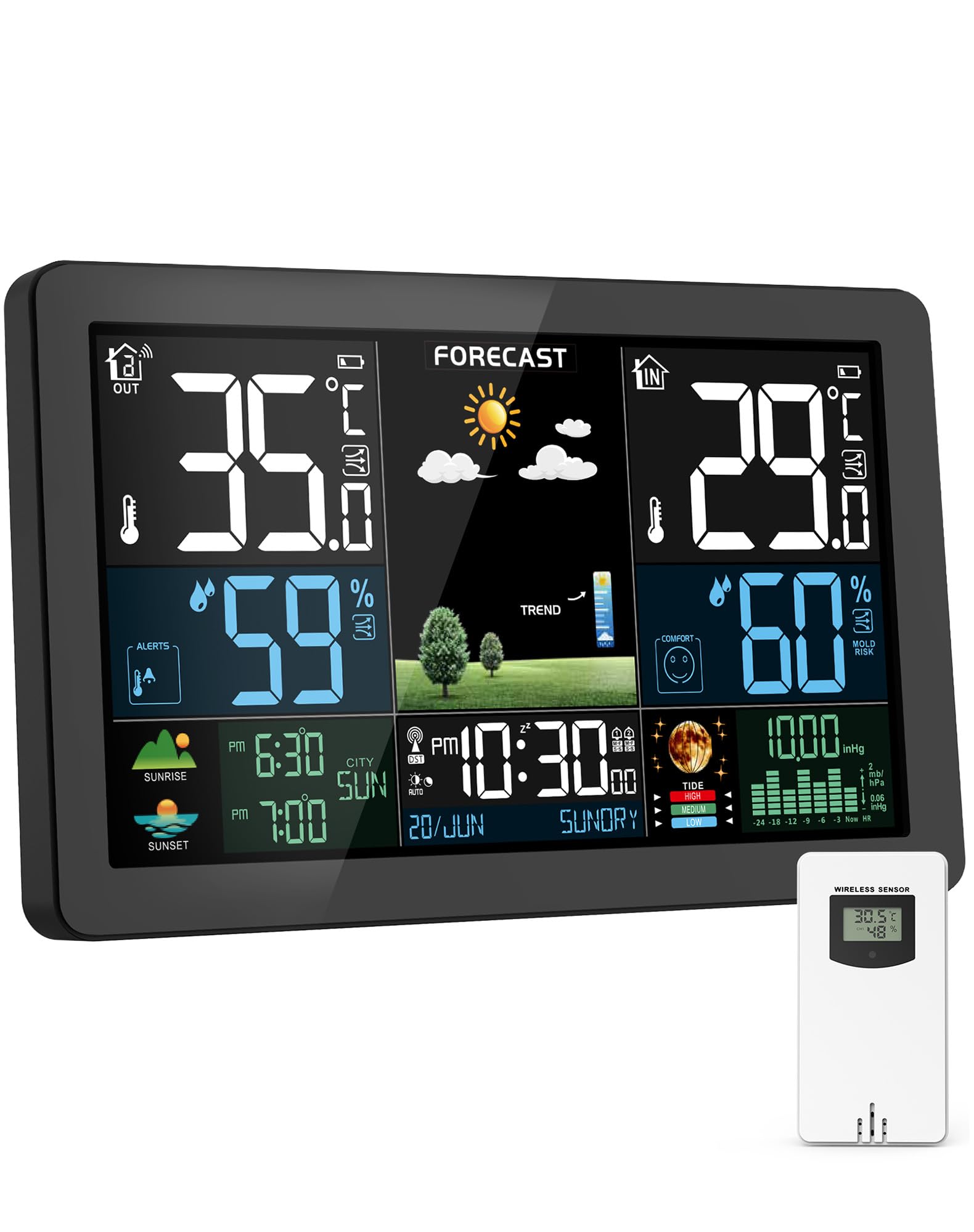 HAOYAO Wetterstation Funk mit Außensensor 🌦️🌡️⏰ Angebot bei HelloDeals
