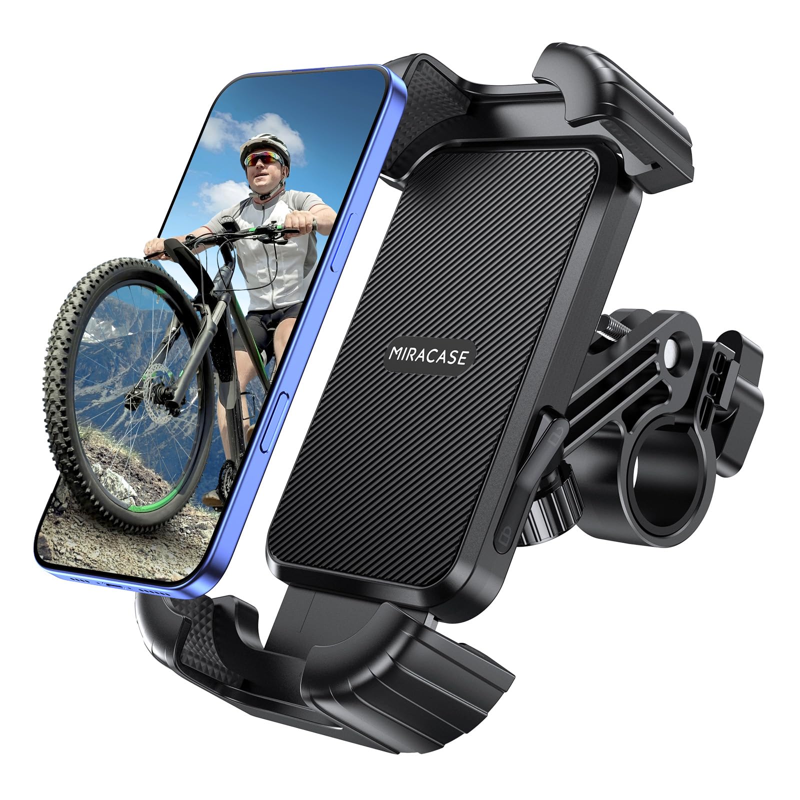Miracase Handyhalterung Fahrrad & Motorrad 🚲 360° Lenker Halter für iPhone & Samsung 📱 Stoßfester Schutz & Einhand-Bedienung ❤️ Angebot bei HelloDeals