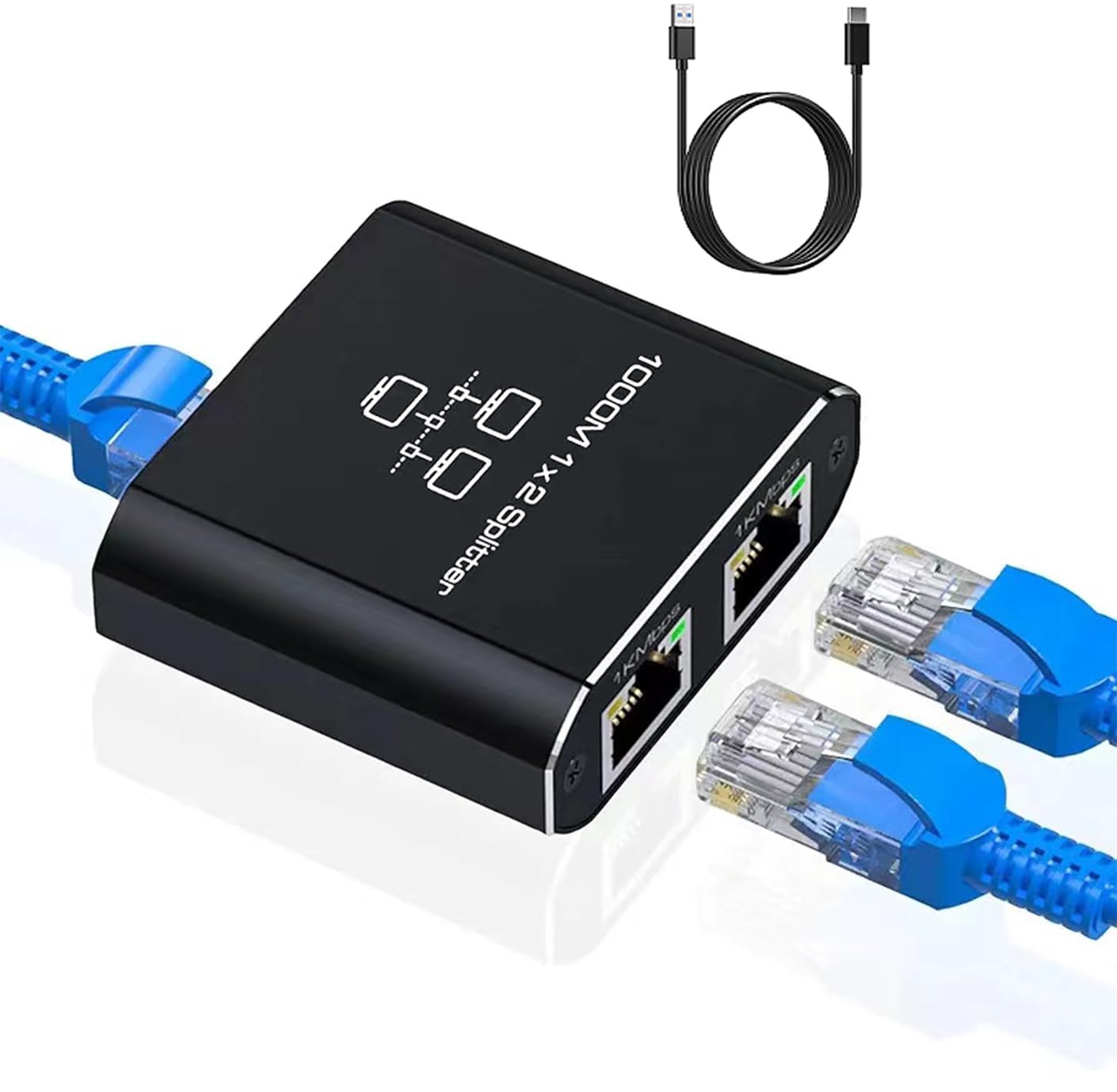 🔌💻 LAN Splitter 1 auf 2 1000 Mbit/s Ethernet Splitter 2 Port Gigabit Netzwerk Switch Angebot bei HelloDeals