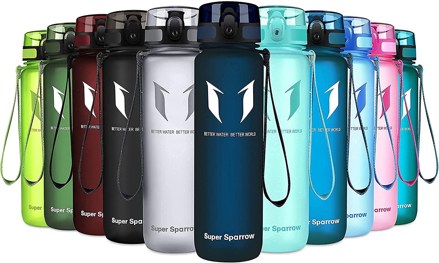 Super Sparrow Tritan Wasserflasche - BPA-frei - Sportflasche - 1000 ml Blaubeere 🚴‍♂️💧 Angebot bei HelloDeals