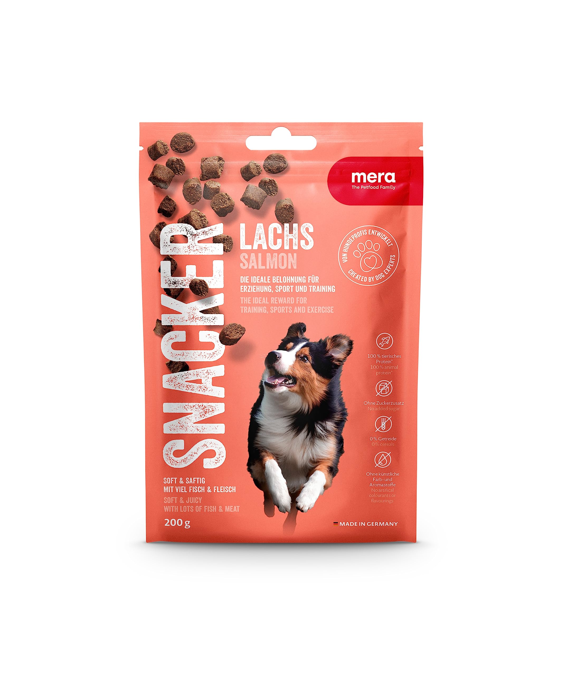 🐟🐶 MERA Snacker Lachs (1x200g) - Getreidefreie Hundeleckerli für Training oder als Snack Angebot bei HelloDeals