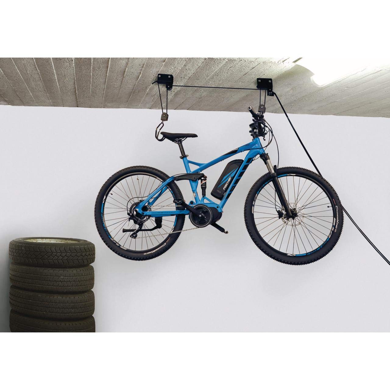 🚲 FISCHER Fahrradlift Profi Plus | Tragkraft bis 57 kg | Deckenhalterung für Fahrräder und E-Bikes 🏋️‍♂️ Angebot bei HelloDeals