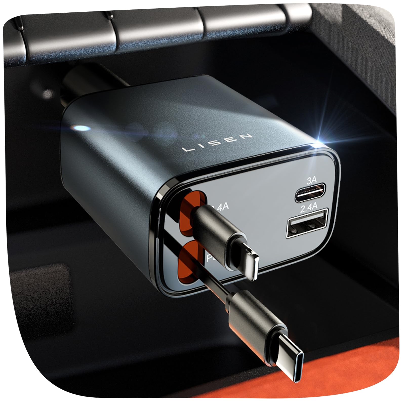 🚗 LISEN 4-in-1 Zigarettenanzünder USB C 69W Auto Ladegerät Adapter Angebot bei HelloDeals