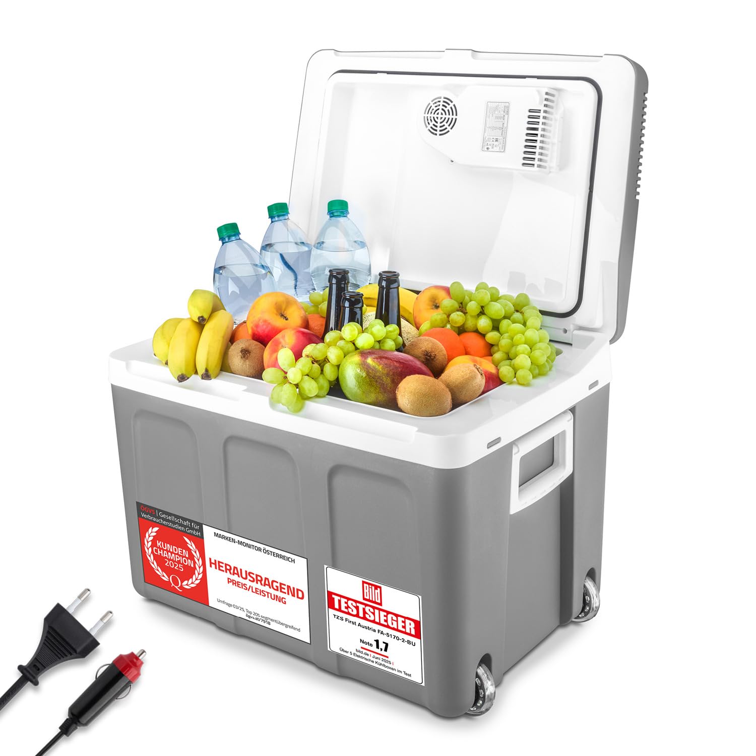 🌞 TZS First Austria - Elektrische Kühlbox 45L für Auto & Steckdose 🚗🔌 Angebot bei HelloDeals