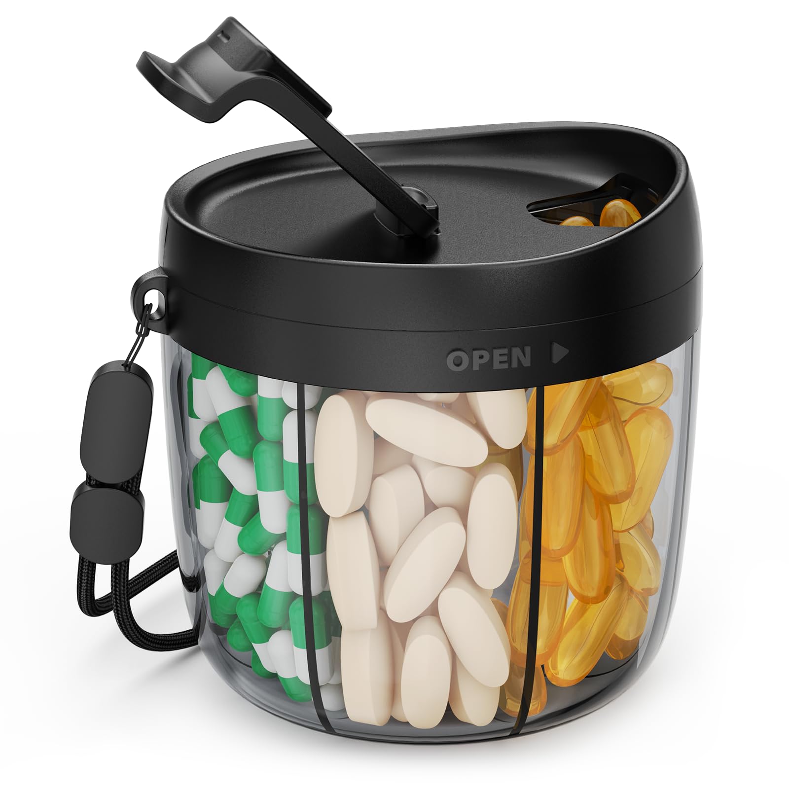 AUVON Tablettenbox 7 Tage, Rund Medikamentenbox mit 7 Großen Fächern 😊 Angebot bei HelloDeals