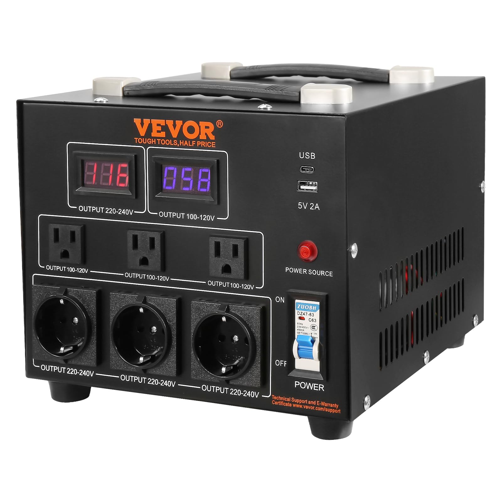 VEVOR 3000W Spannungswandler Transformator AC 110V⇋220V 🌟 Deal des Tages 🌟 Angebot bei HelloDeals