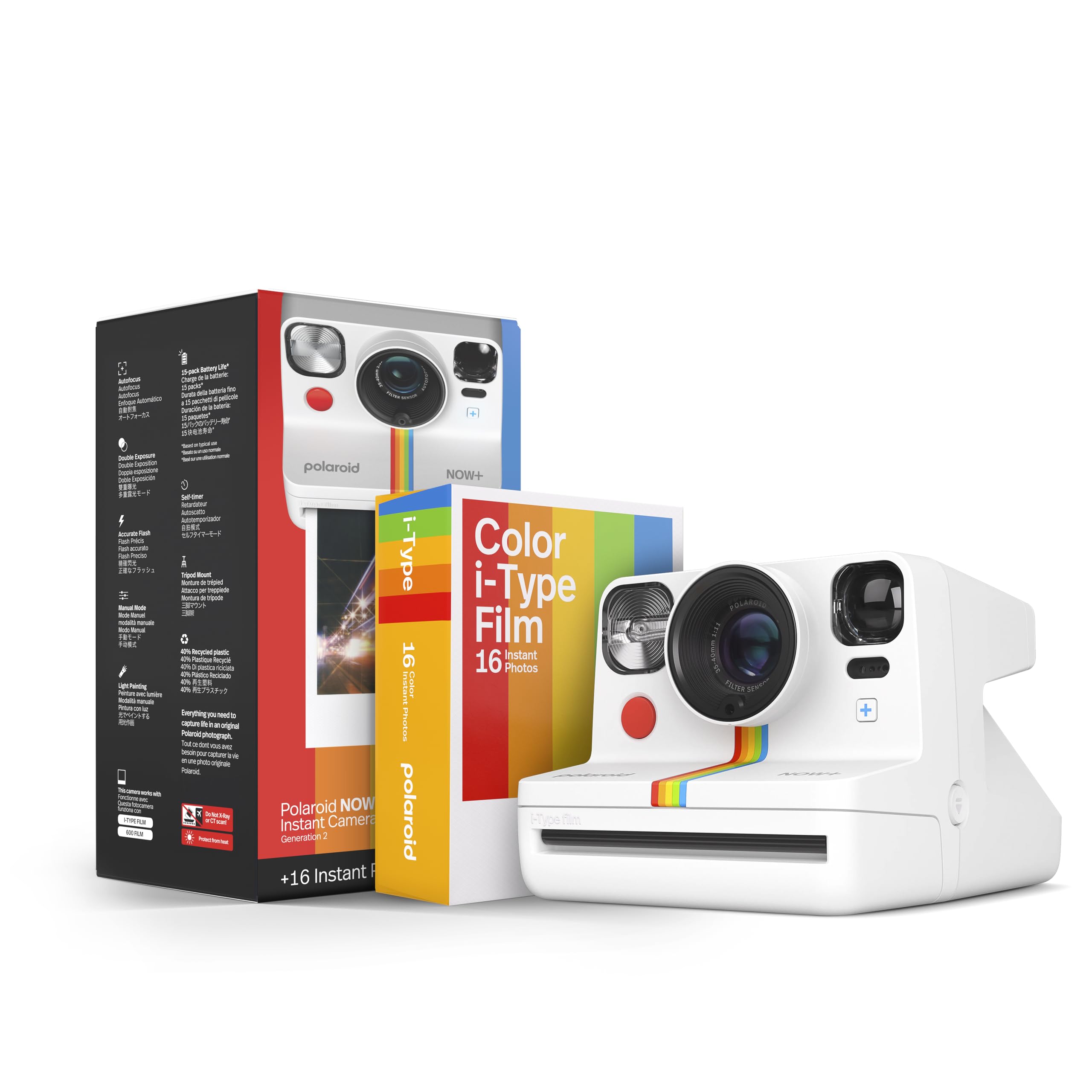 📸 Polaroid Now+ Generation 2 - Kamera + Filmpaket 🎞️ 16 Fotos Inklusive - Weiß - Bluetooth Verbunden App Gesteuerte Sofortbildkamera Angebot bei HelloDeals