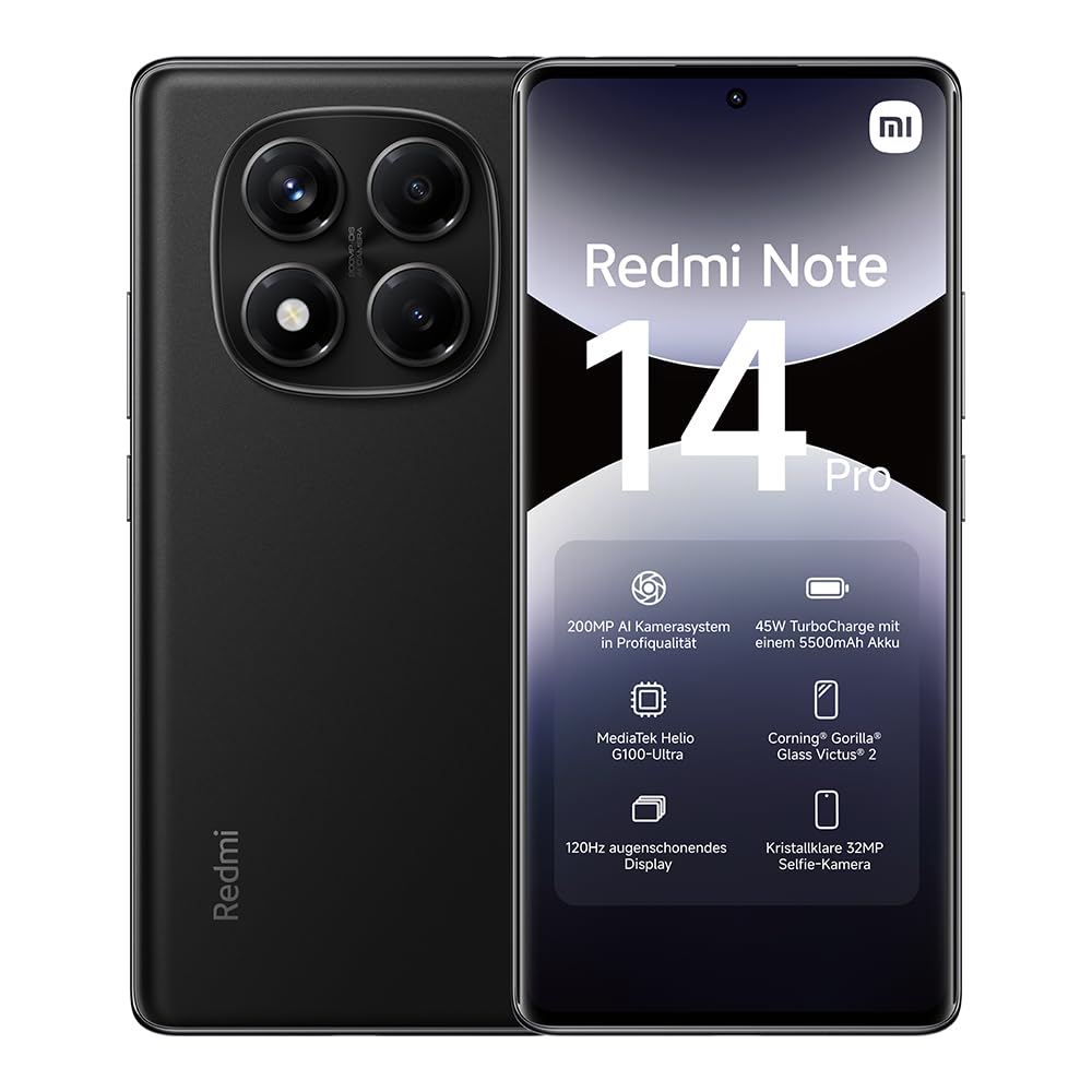 📱 Xiaomi Redmi Note 14 Pro Smartphone, 8 + 256GB, Schwarz 🖤 - Angebot! Angebot bei HelloDeals