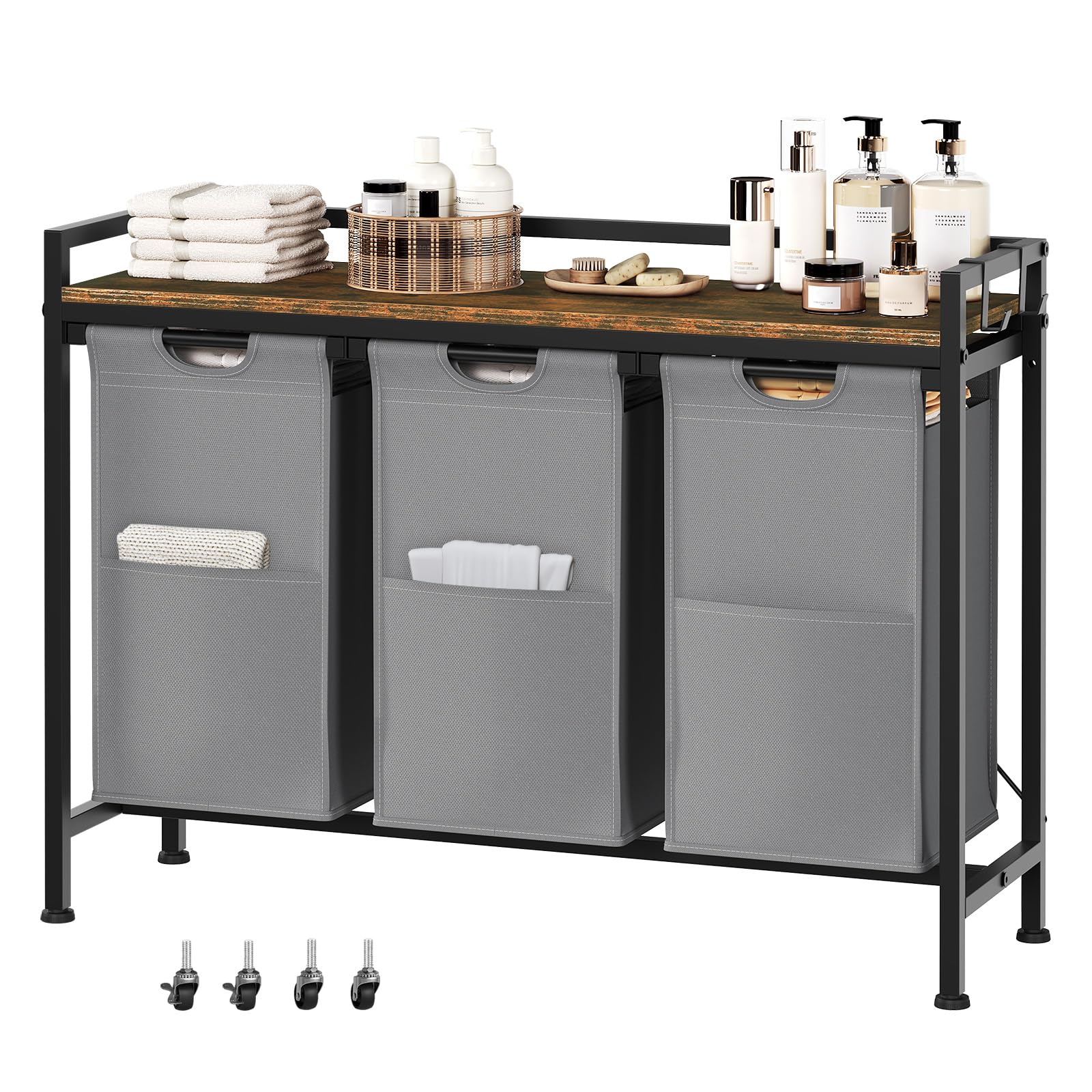 đ EUGAD WĂ€schekorb: Ausziehbarer WĂ€schesammler mit Rollen und Ablage đ§ș Angebot bei HelloDeals