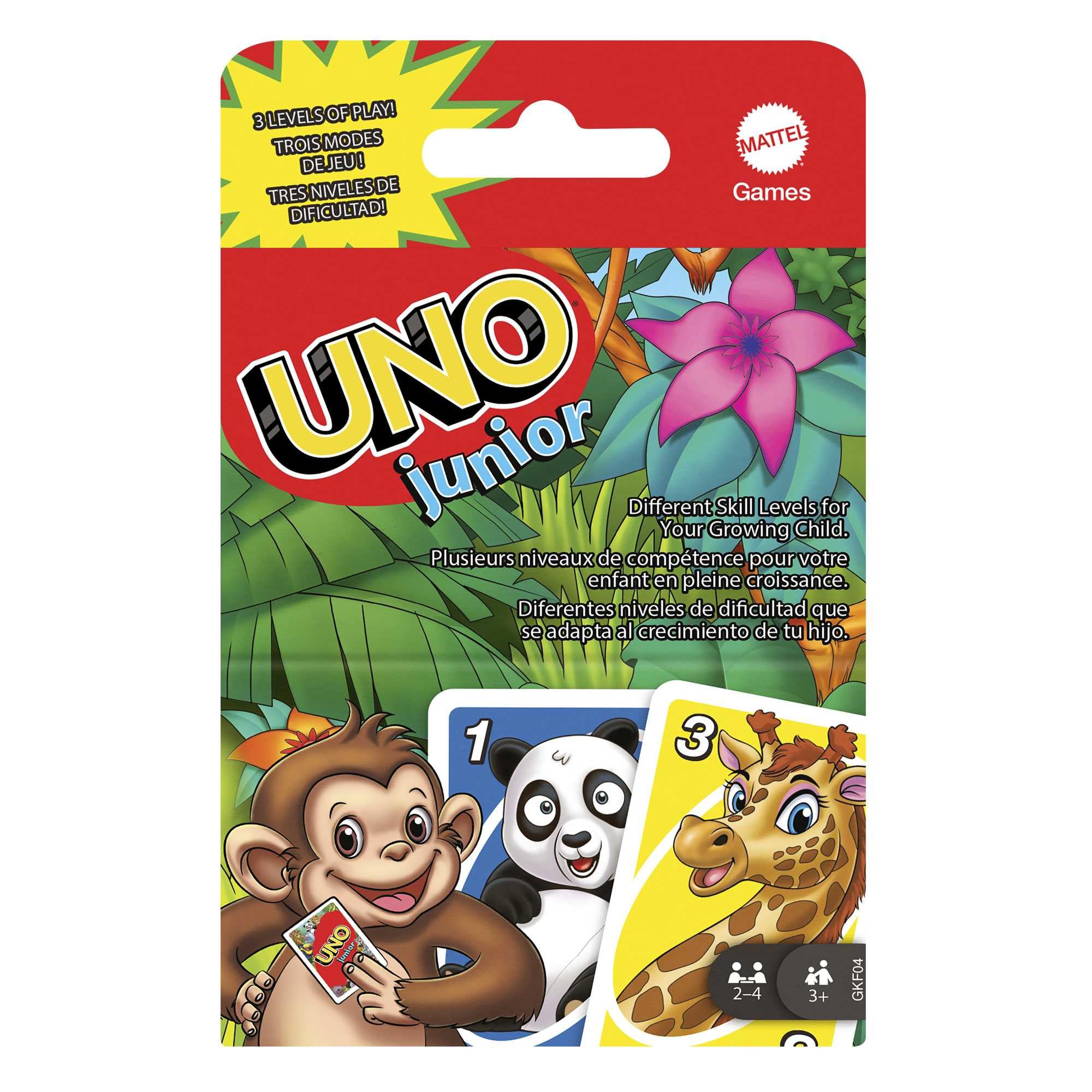 🃏 Mattel Games Uno Junior - Kinderspiel mit Zootieren 🐼🐵 Angebot bei HelloDeals