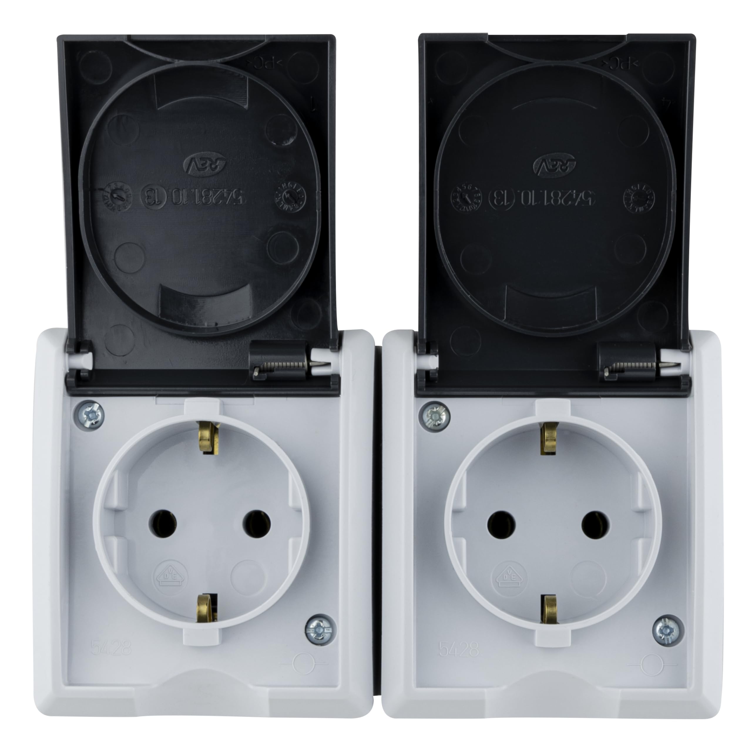 🌊🔌 REV AquaForm Doppelsteckdose-Feuchtraumsteckdose IP44 Aufputz grau Angebot bei HelloDeals