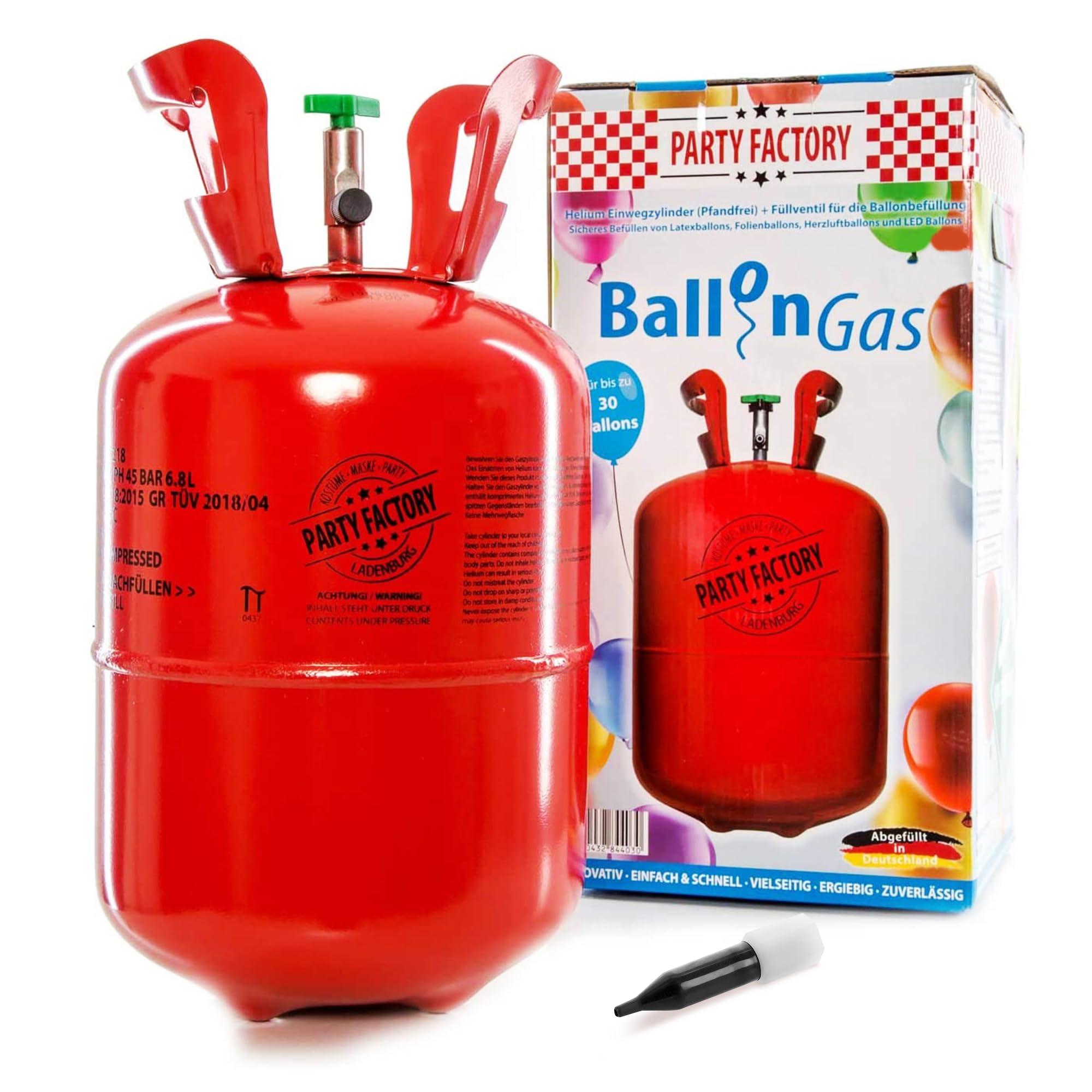 🎈 Party Factory Ballongas für 30 Luftballons 🎈 Angebot bei HelloDeals