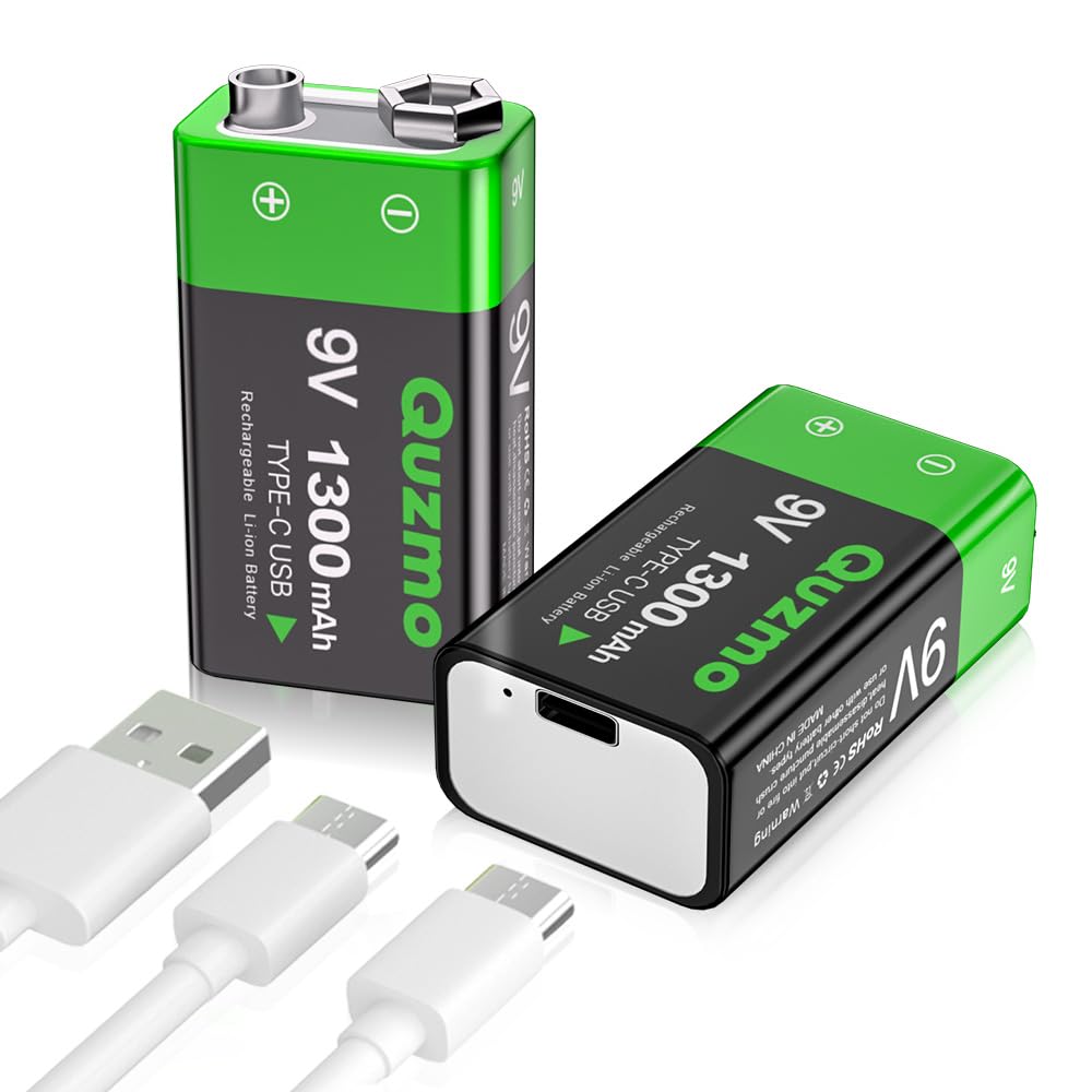 🔋🔋 9V Wiederaufladbare Batterien, 1300mAh Lithium-Ionen Akku 🚨🔋 Angebot bei HelloDeals