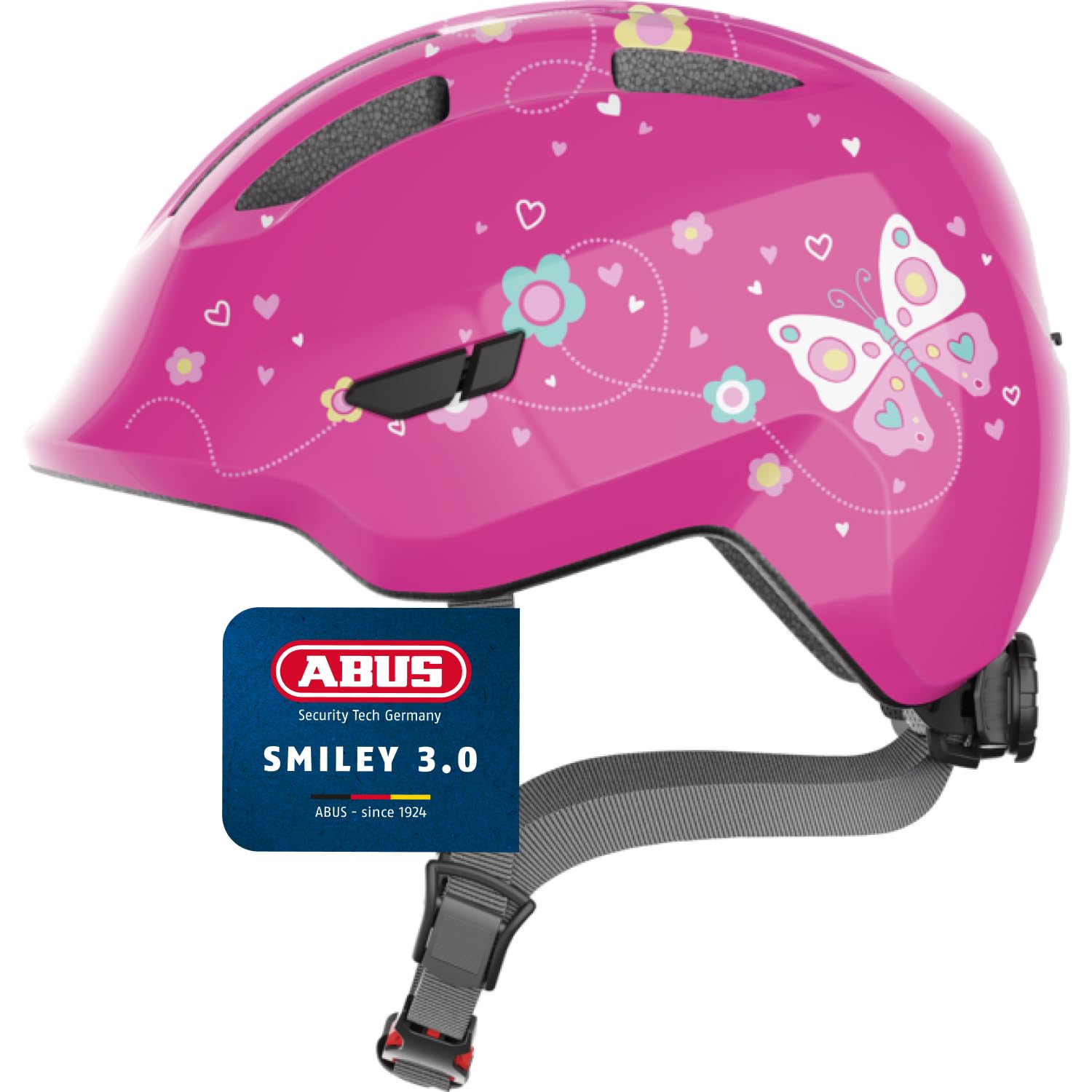 🚴 ABUS Kinderhelm Smiley 3.0 - Fahrradhelm für Mädchen und Jungs M (50-55 cm) Pink 🦋 Angebot bei HelloDeals