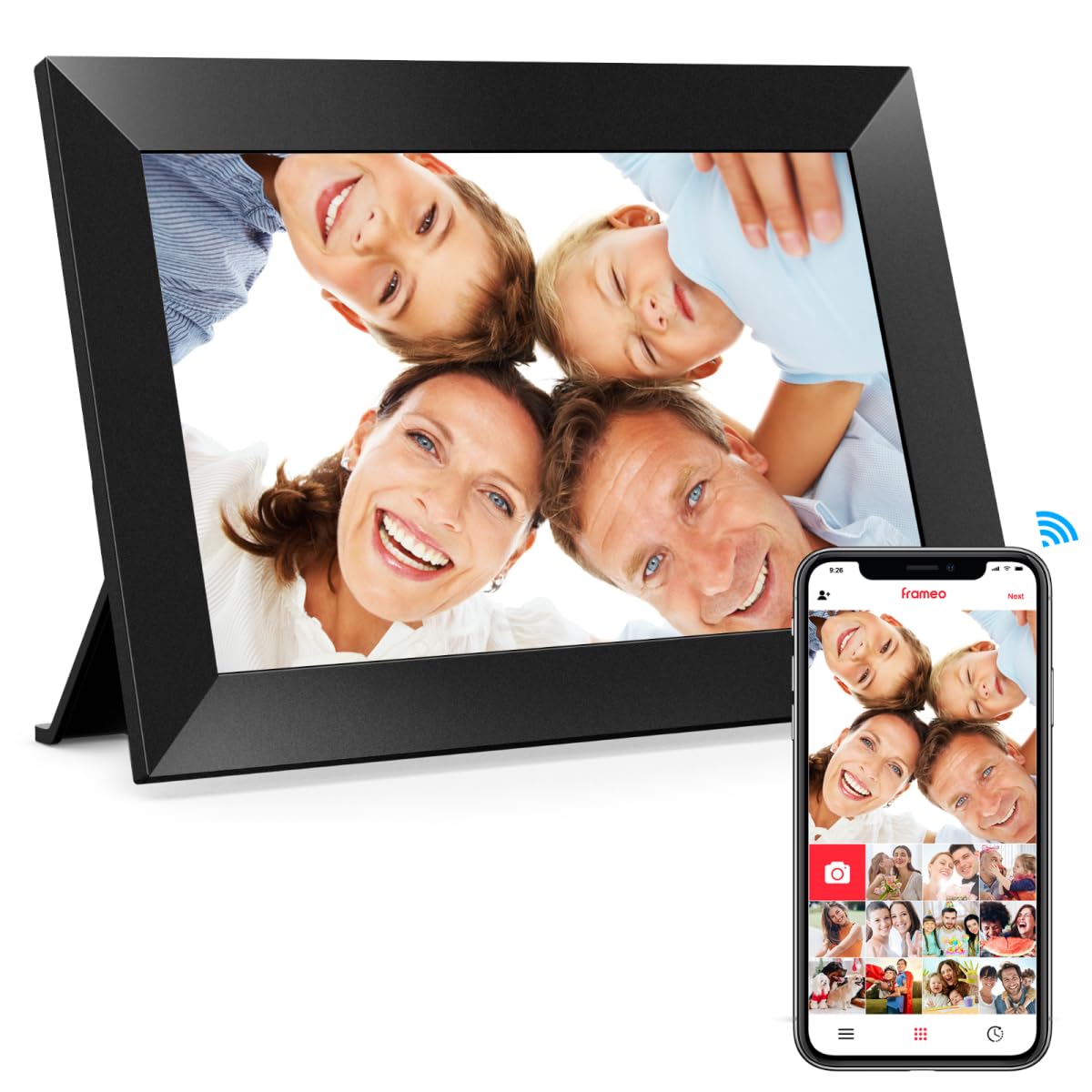 📸 Frameo 10,1 Zoll WiFi Digitaler Bilderrahmen mit HD IPS Touchscreen Angebot bei HelloDeals