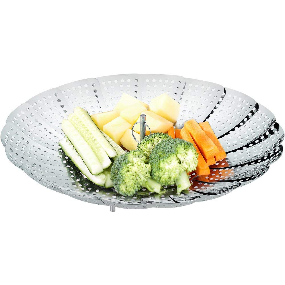 🌿🍲 Ecooe Edelstahl Dampfgarer Einstellbar Dünsteinsatz (15.5cm-27cm) 🍲🌿 Angebot bei HelloDeals