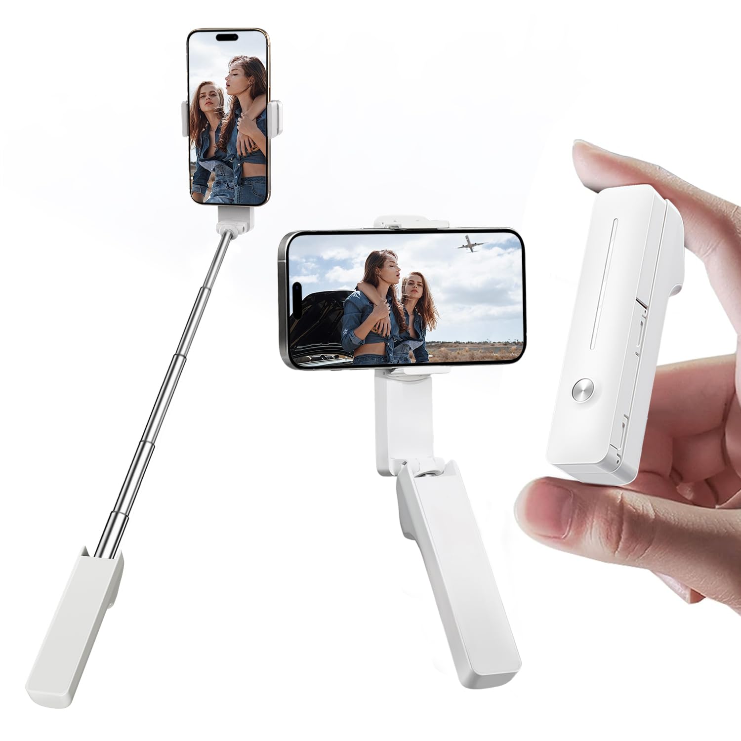 📸 yAyusi Ausziehbarer Mini-Selfie-Stick in Weiß 📱 Angebot bei HelloDeals