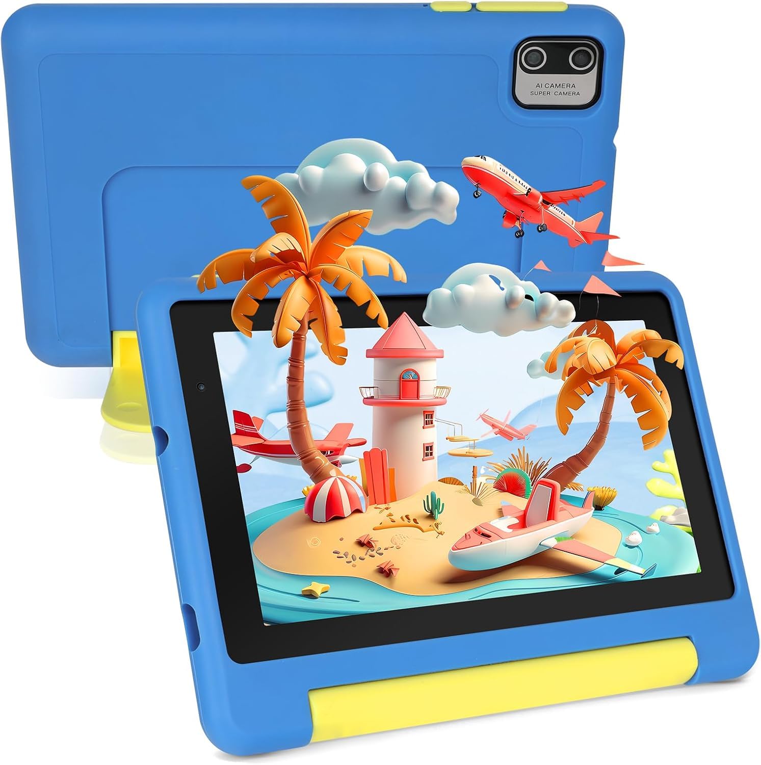 Ainmel Kinder Tablet 7 Zoll, Android 13 Quad Core, 8GB RAM+64GB ROM+128GB erweiterbar, Wi-Fi, Bluetooth, Type-C, Kids Tablet, Blau 7 Zoll 🌟📱 Angebot bei HelloDeals