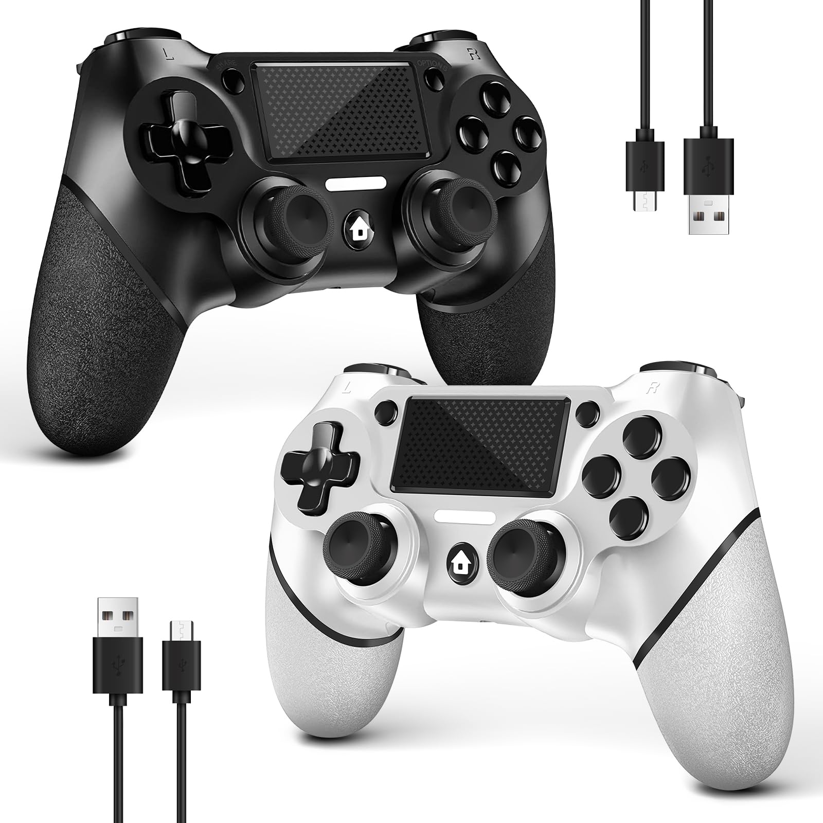 🎮 AceGamer 2 Pack Wireless Controller für PS4 - Schwarz und Weiß 🎮 Angebot bei HelloDeals