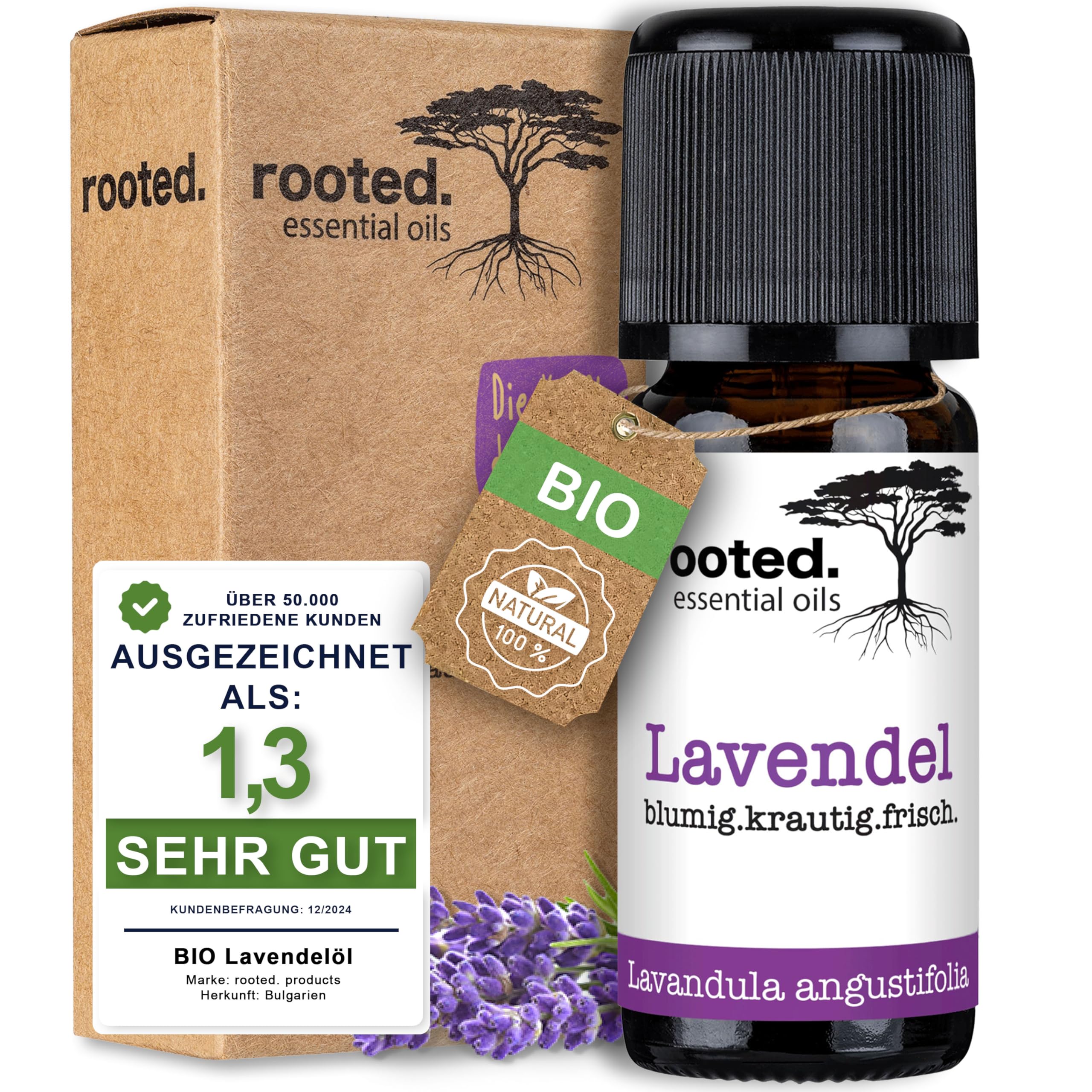 rooted.® BIO Lavendelöl 10ml [100% NATURREIN] - Echter Lavendel Angebot bei HelloDeals