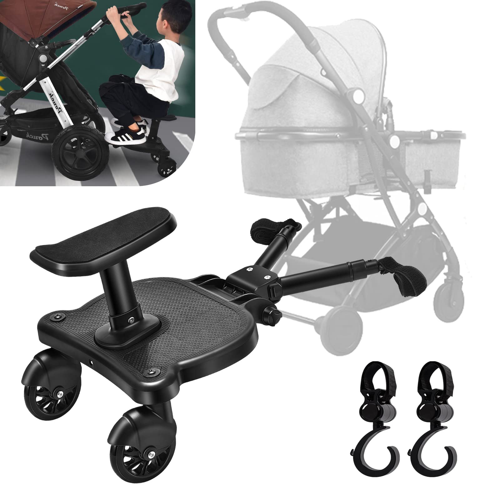 Buggy Board für Kinderwagen mit Sitz und Trittbrett 🛴💛 Angebot bei HelloDeals