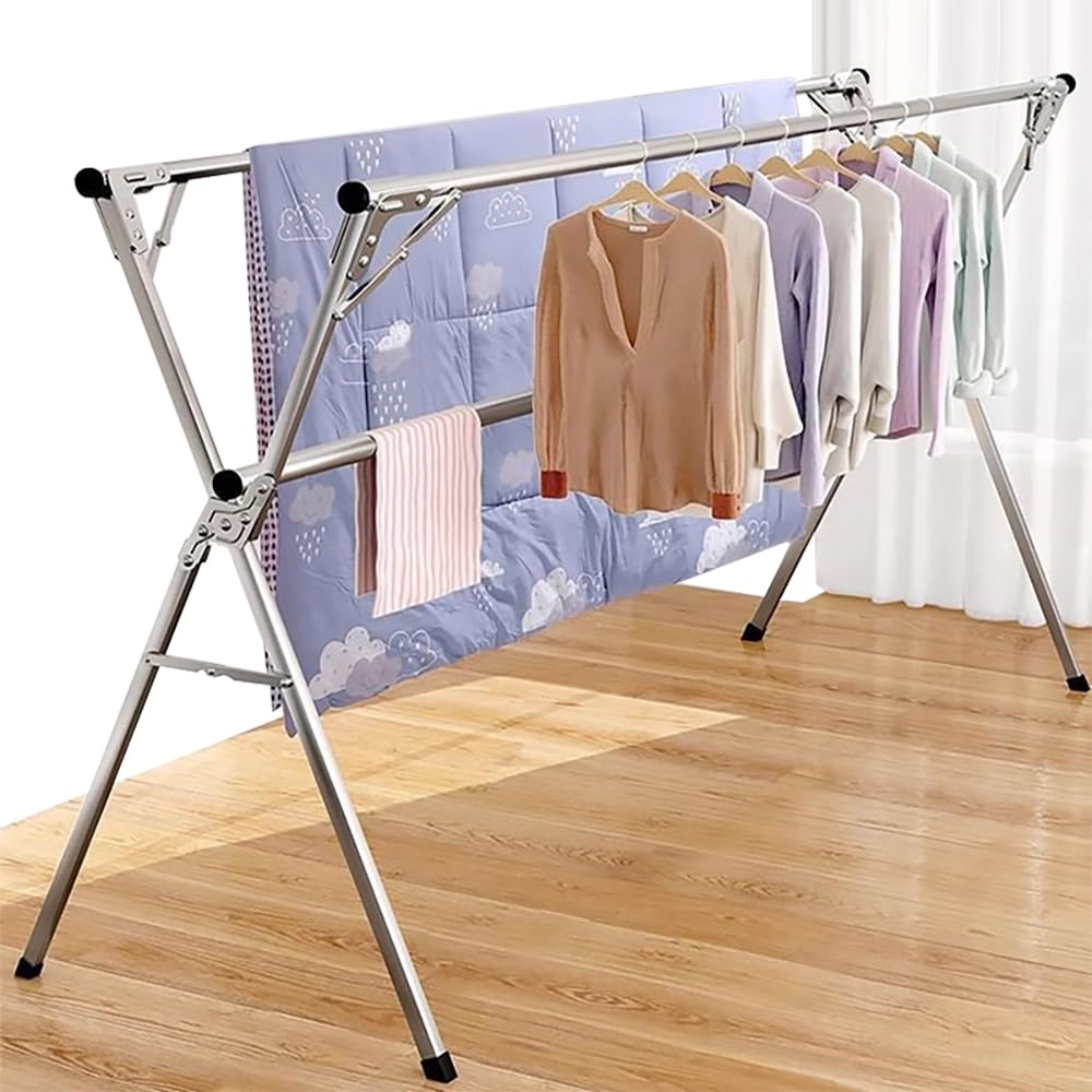 Jolitac Klappbar Kleiderständer 🌟 Garderobenständer Edelstahl Wäscheständer Angebot bei HelloDeals