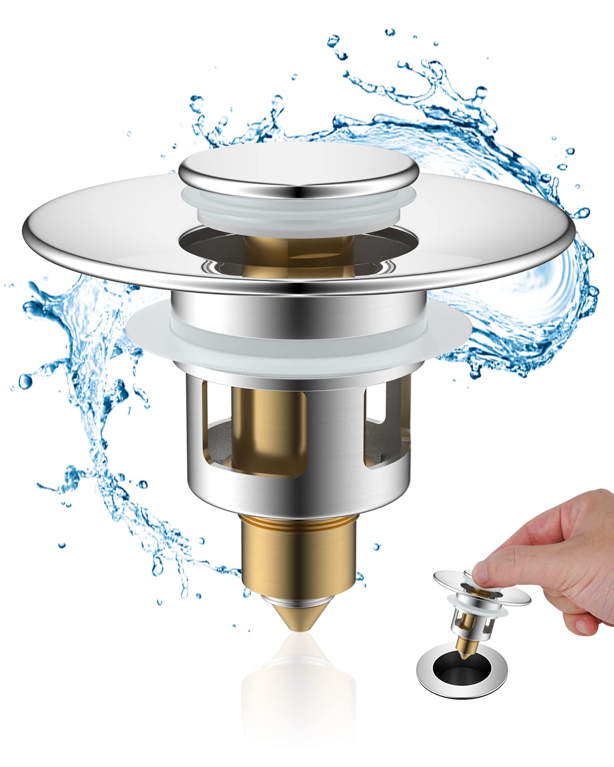 Hibbent Waschbeckenstöpsel (25-46mm) - Universal Sink Stopper Ersatz für Bad und Küche Angebot bei HelloDeals