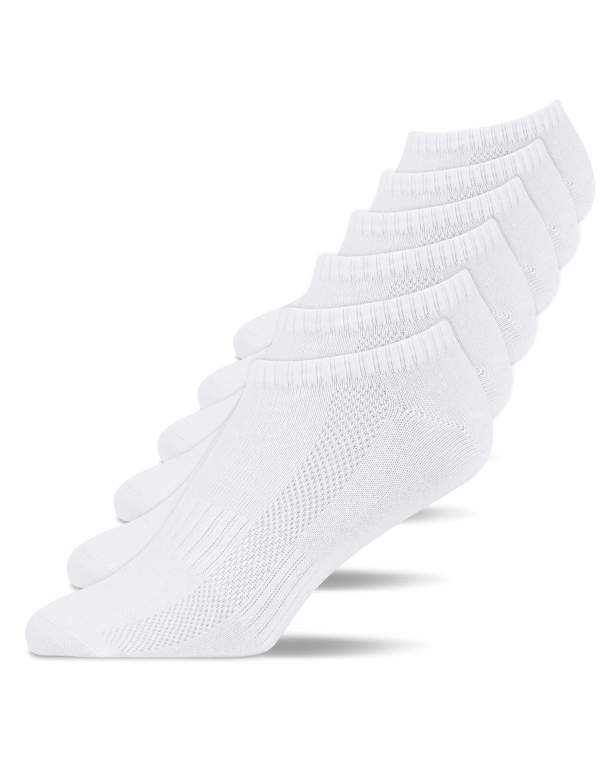 🧦 Snocks Sneaker Socken Herren & Damen 6er Set Gr. 35-50 Kurze Socken Baumwolle 6x Weiß 43-46 - Angebot Angebot bei HelloDeals