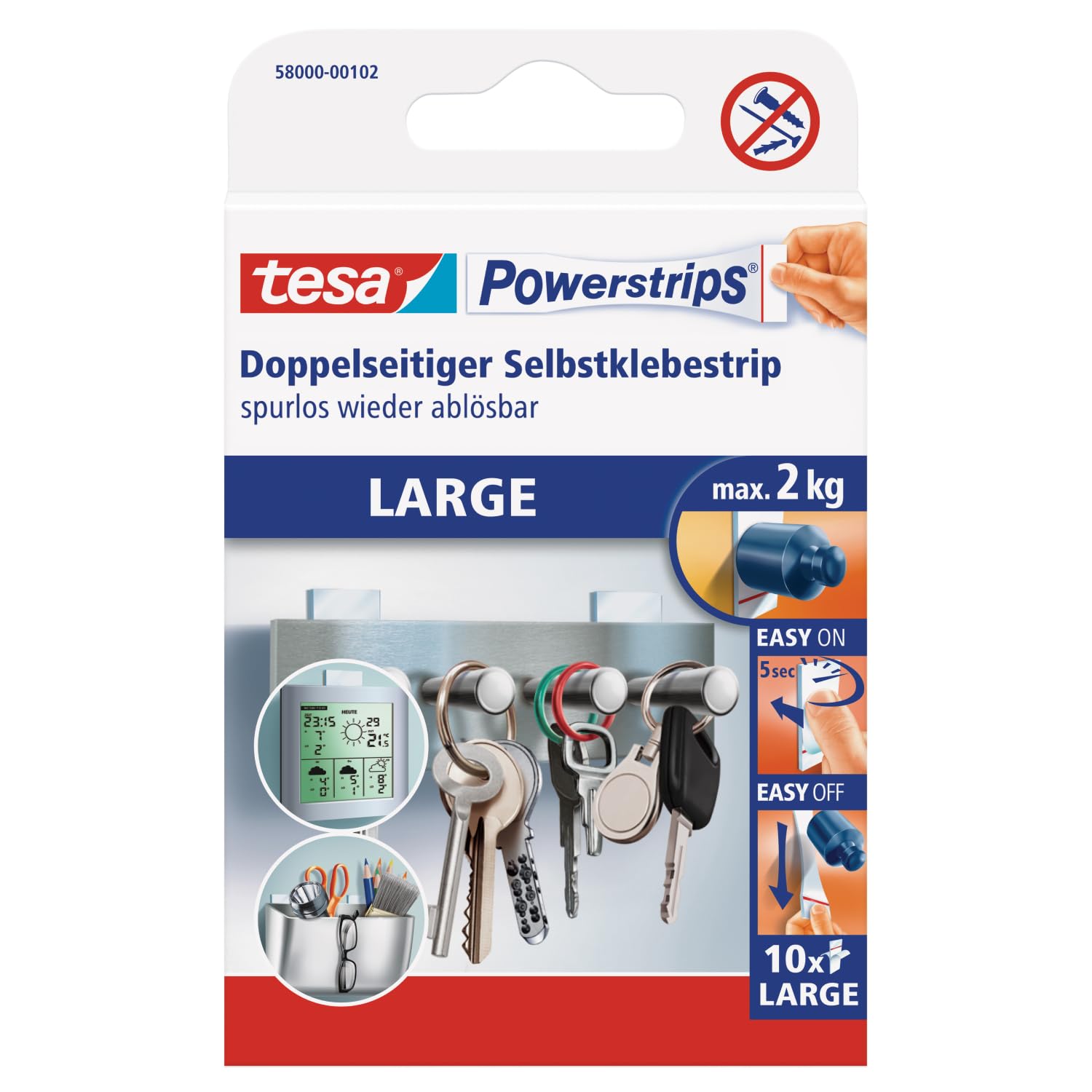 tesa Powerstrips Large - Doppelseitige Klebestreifen zum Fixieren von Gegenständen 🛠️🔩 Angebot bei HelloDeals