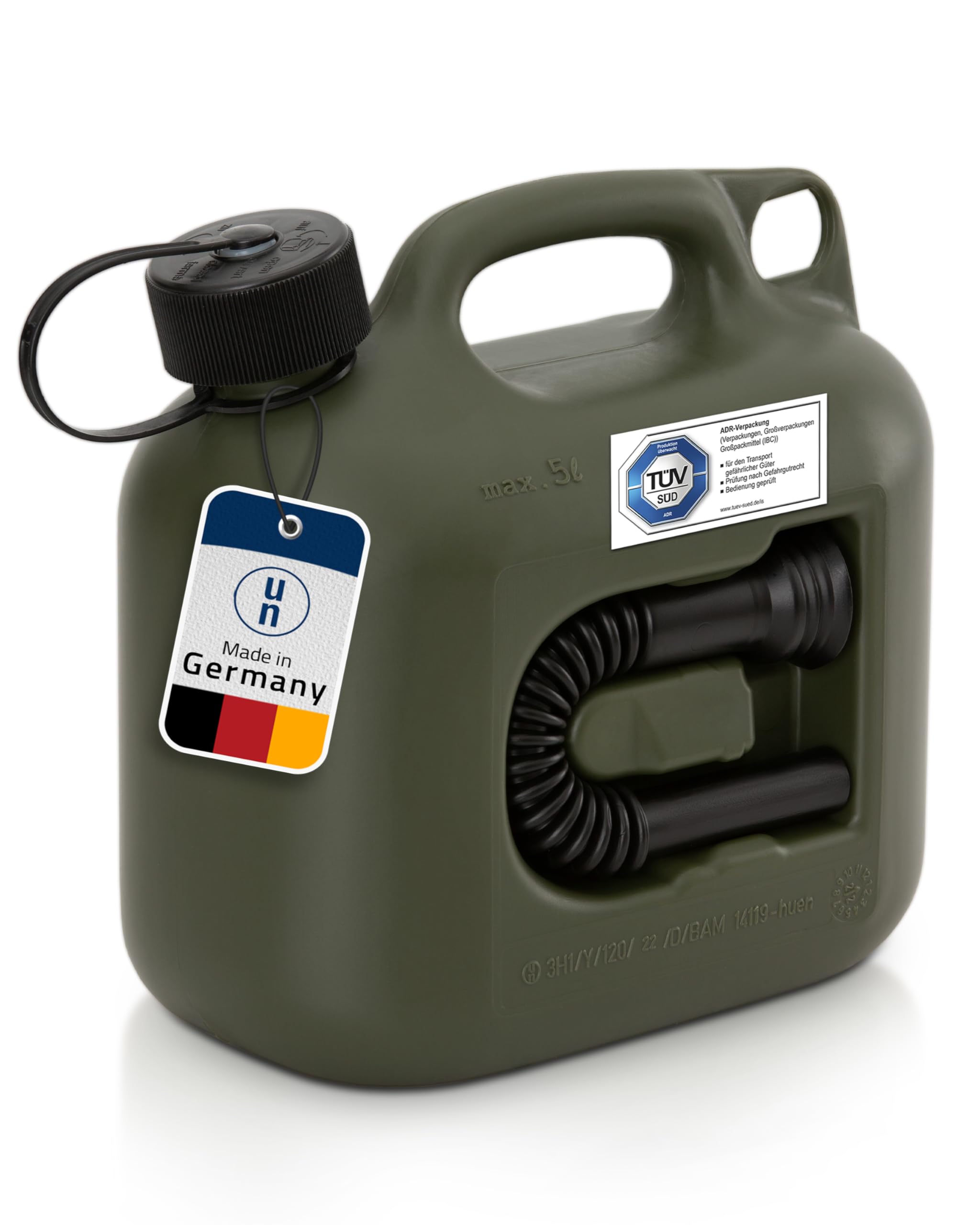 🔥 Hünersdorff Kraftstoff-Kanister Profi 5L für Benzin, Diesel und andere Gefahrgüter 🔥 Angebot bei HelloDeals