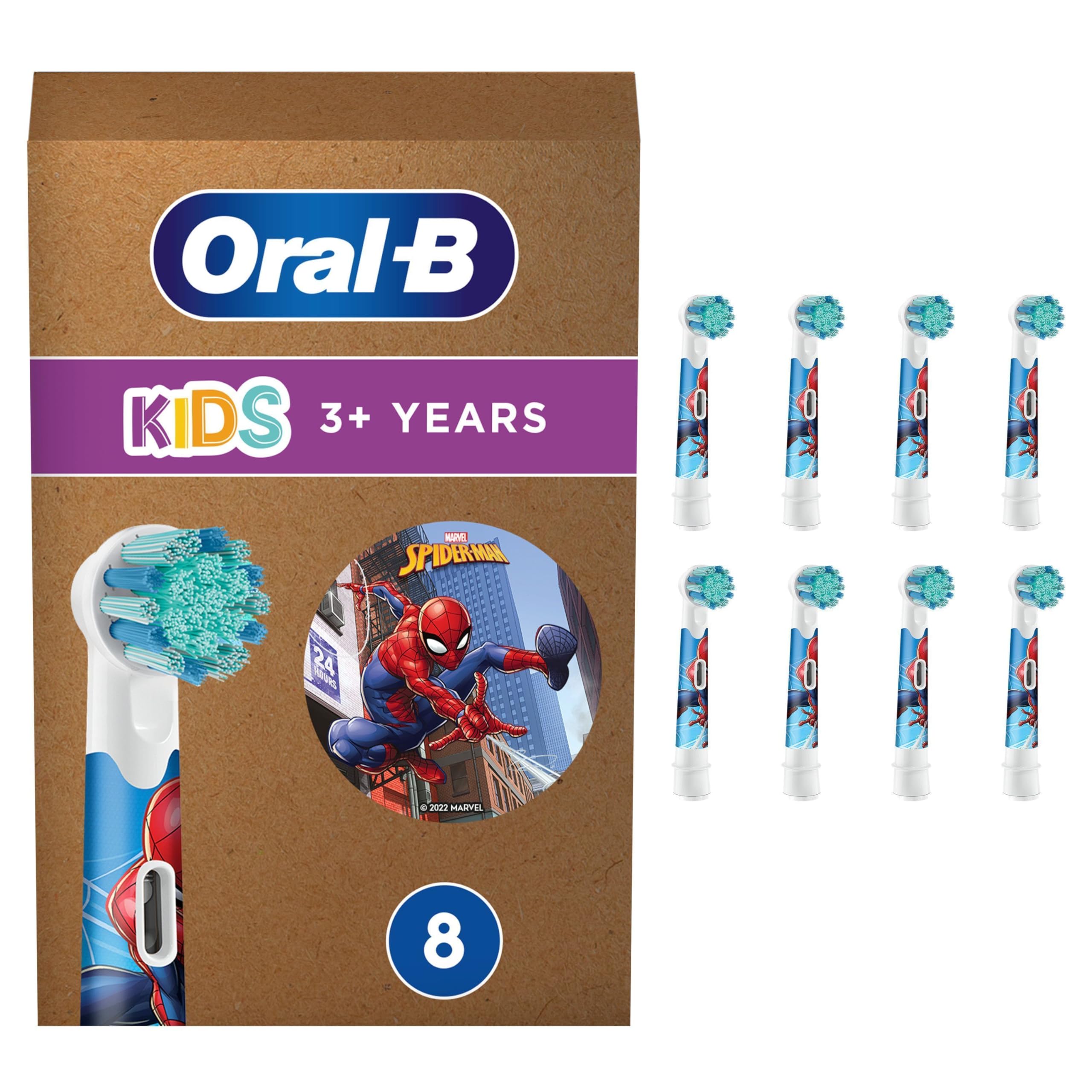 🦷 Oral-B Kids Spiderman Aufsteckbürsten - 8 Stück - Speziell für Kinder ab 3 Jahren 🕷️ Angebot bei HelloDeals