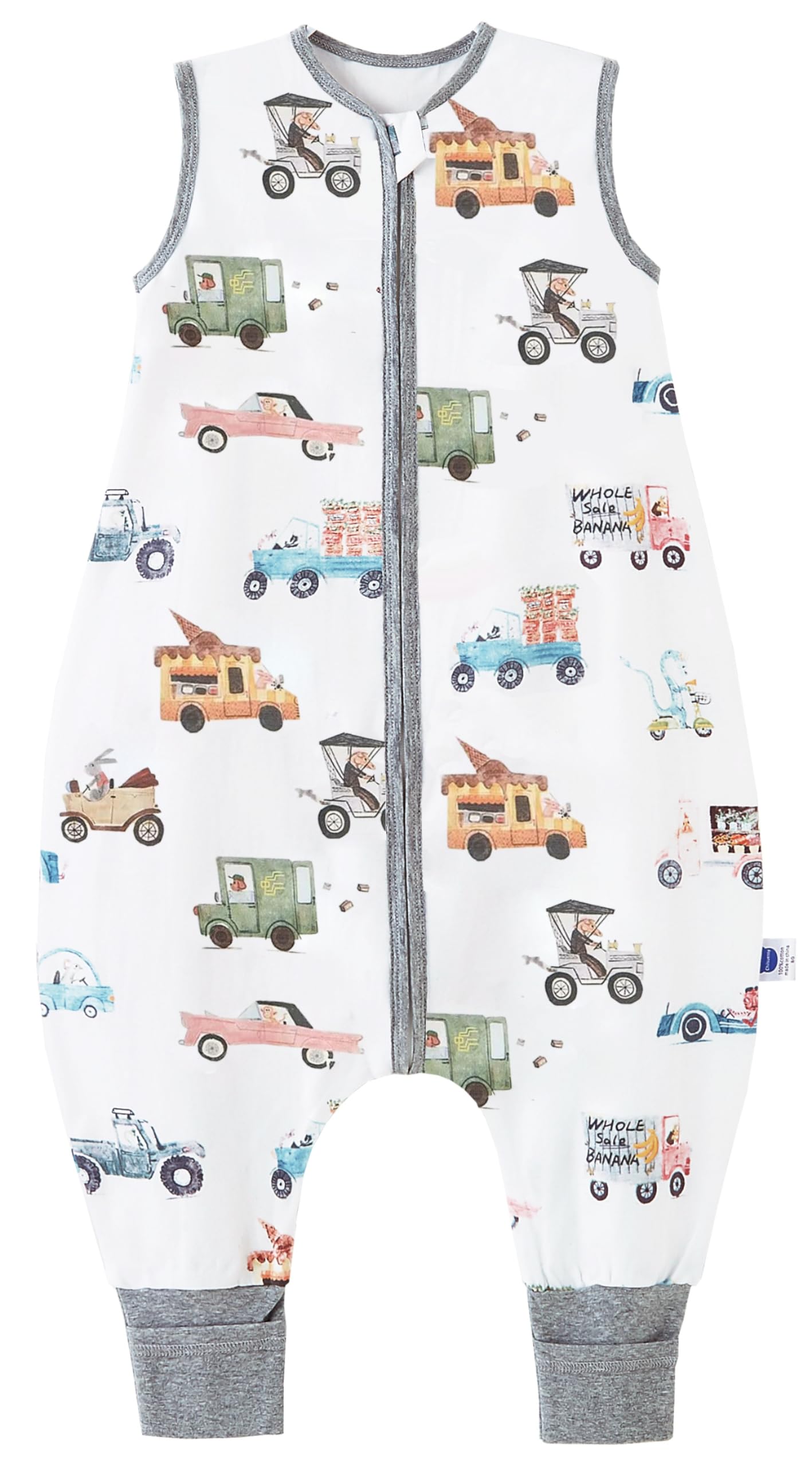 🌟 Chilsuessy Baby Sommerschlafsack mit Füßen 0.5 Tog Bunte Autos 80cm 🚗 Angebot bei HelloDeals