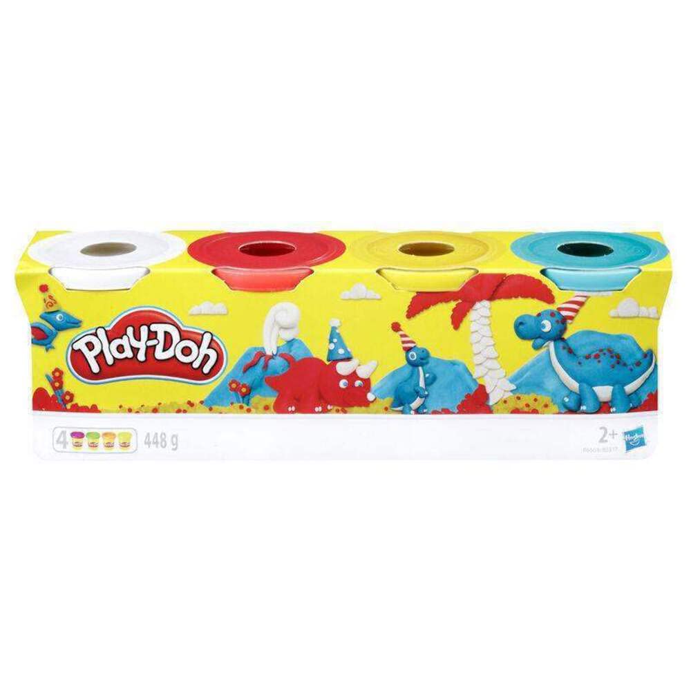 Hasbro Play-Doh-Set 4er Pack Grundfarben Knetmasse 🌈🎨 Angebot bei HelloDeals