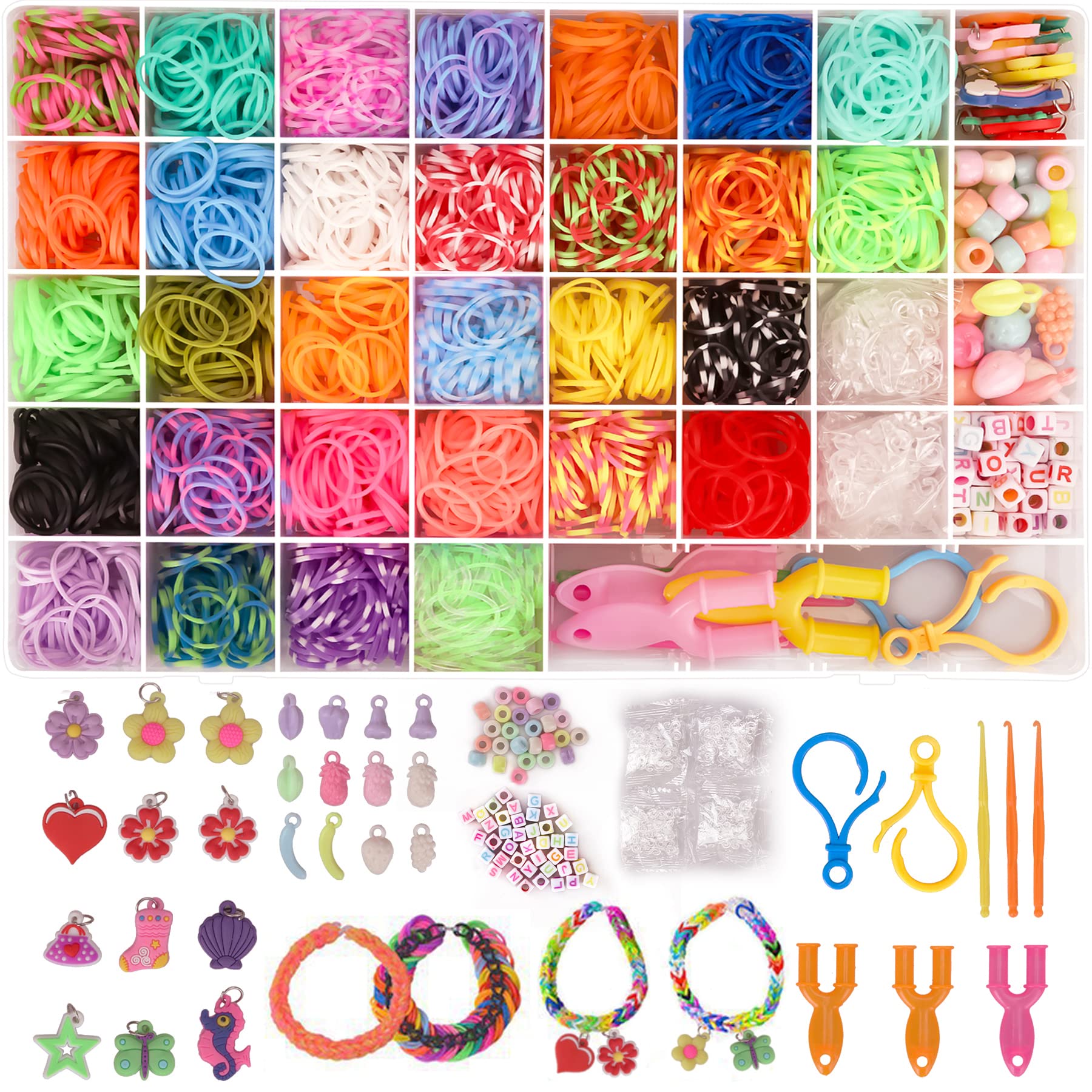 2500+ Loom Bänder Set 🌈🎁 | 40 Bunte Gummibänder Kit für Kinder Angebot bei HelloDeals