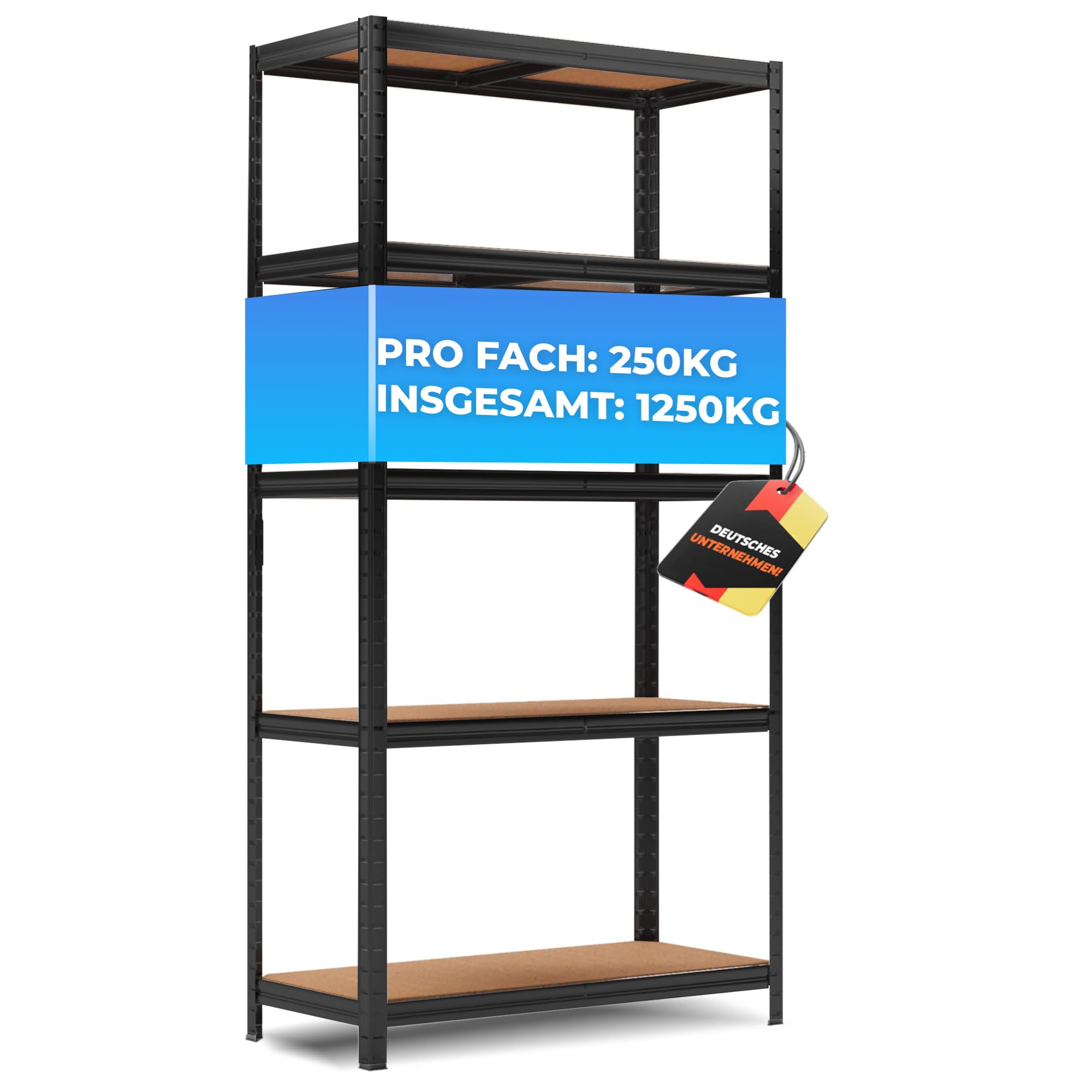 🔥 Super Angebot! ALL Premium Schwerlastregal 180x90x40cm Schwarz 🔥 Angebot bei HelloDeals