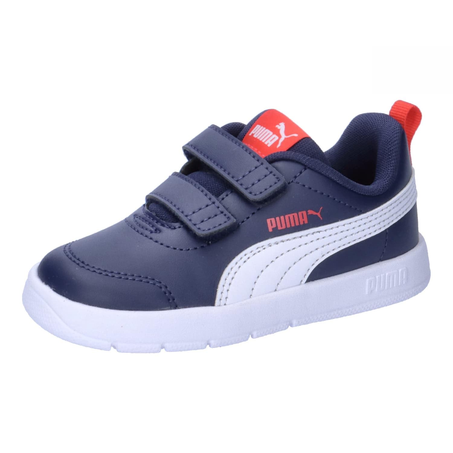 👟 PUMA Unisex Kinder Courtflex V3 V Inf Sneaker 24 EU Puma Navy Puma White Puma Red - Nur 22.99€ & Gratis Versand! 👟 Angebot bei HelloDeals