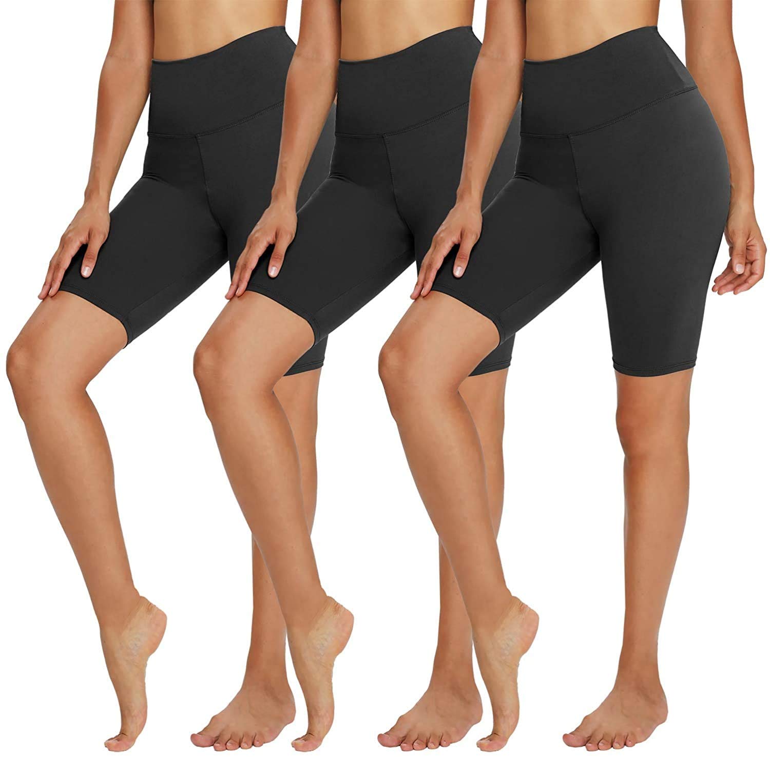 TNNZEET 3er Pack Radlerhose Damen High Waist Shorts Kurze Sporthose Schwarz/Schwarz/Schwarz Angebot bei HelloDeals