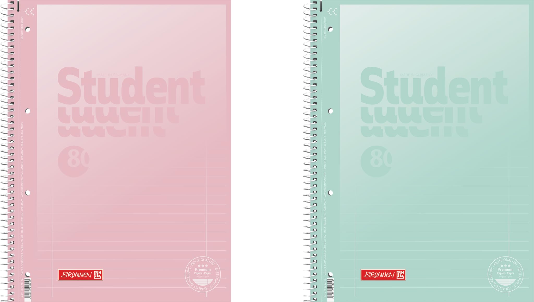 BRUNNEN Collegeblock Premium Student „Pastell“ | A4, Lineatur 27, 80 Blatt 📚🌈 Angebot bei HelloDeals