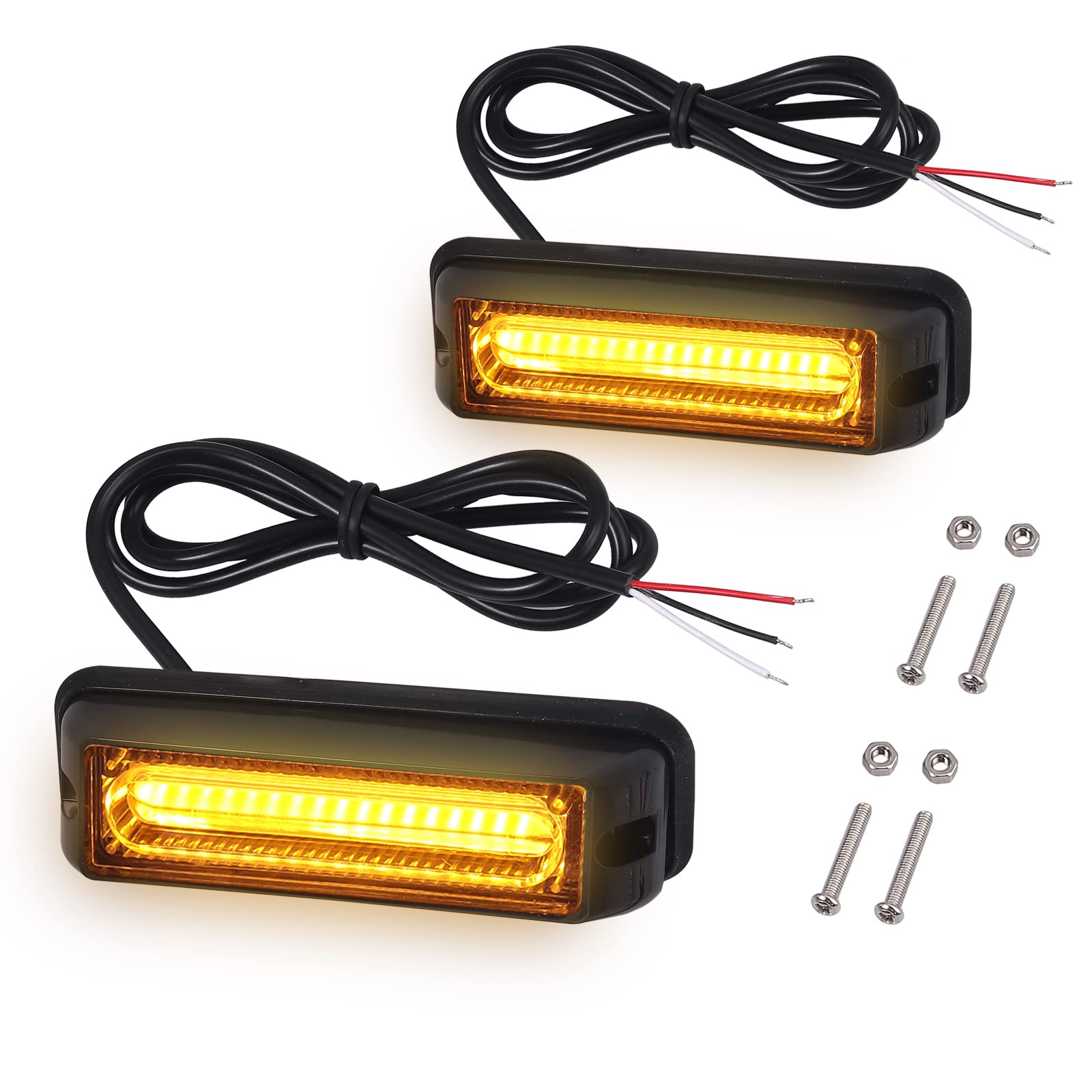 🚨 2x 9cm LED COB Warnlicht 12V 24V Stroboskoplicht - Blitzmodul Notfall Licht Angebot bei HelloDeals